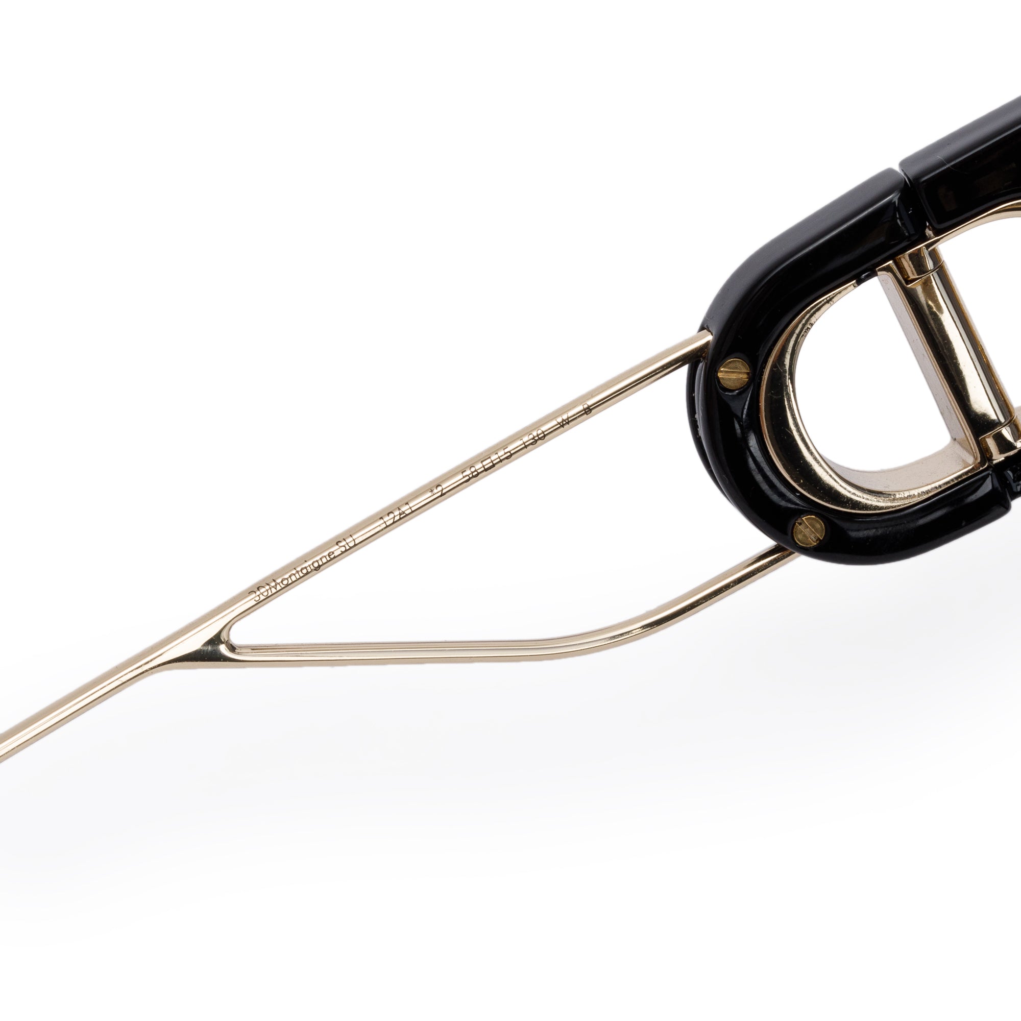 Christian Dior Black Acetate 30montaigne SU Oversize Sunglasses w/ Case