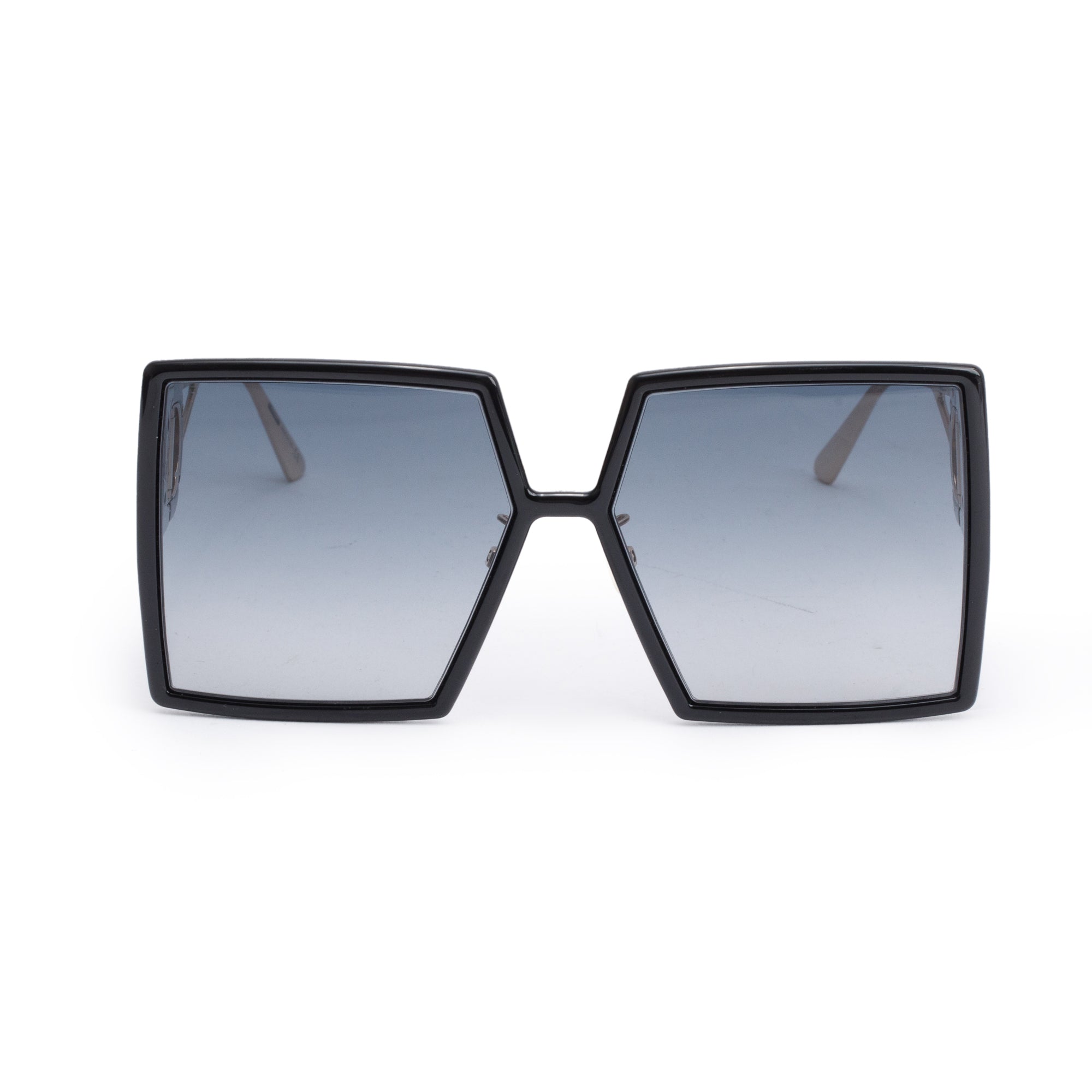 Christian Dior Black Acetate 30montaigne SU Oversize Sunglasses w/ Case