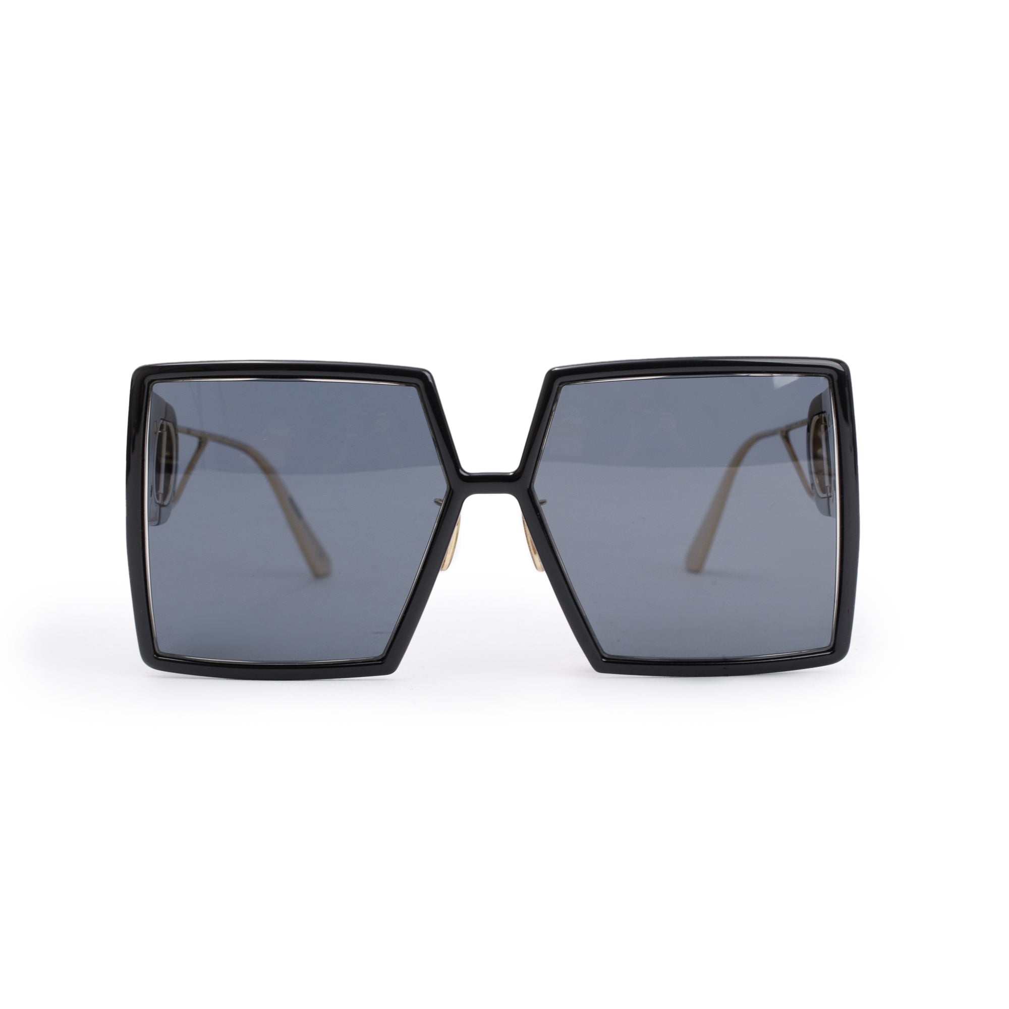 Christian Dior Black Acetate 30montaigne SU Oversized Square Sunglasses w/ Case