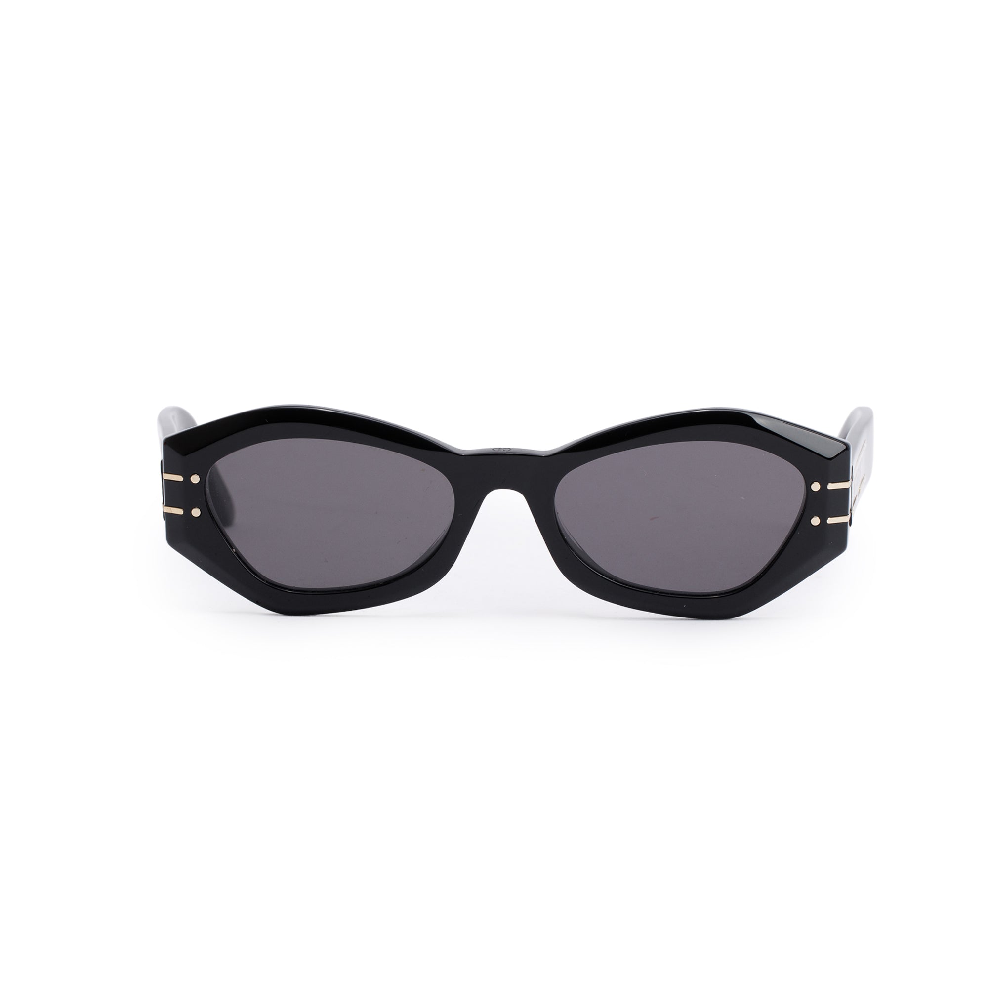 Christian Dior Black Acetate DiorSignature B1U Geometric Sunglasses w/ Case