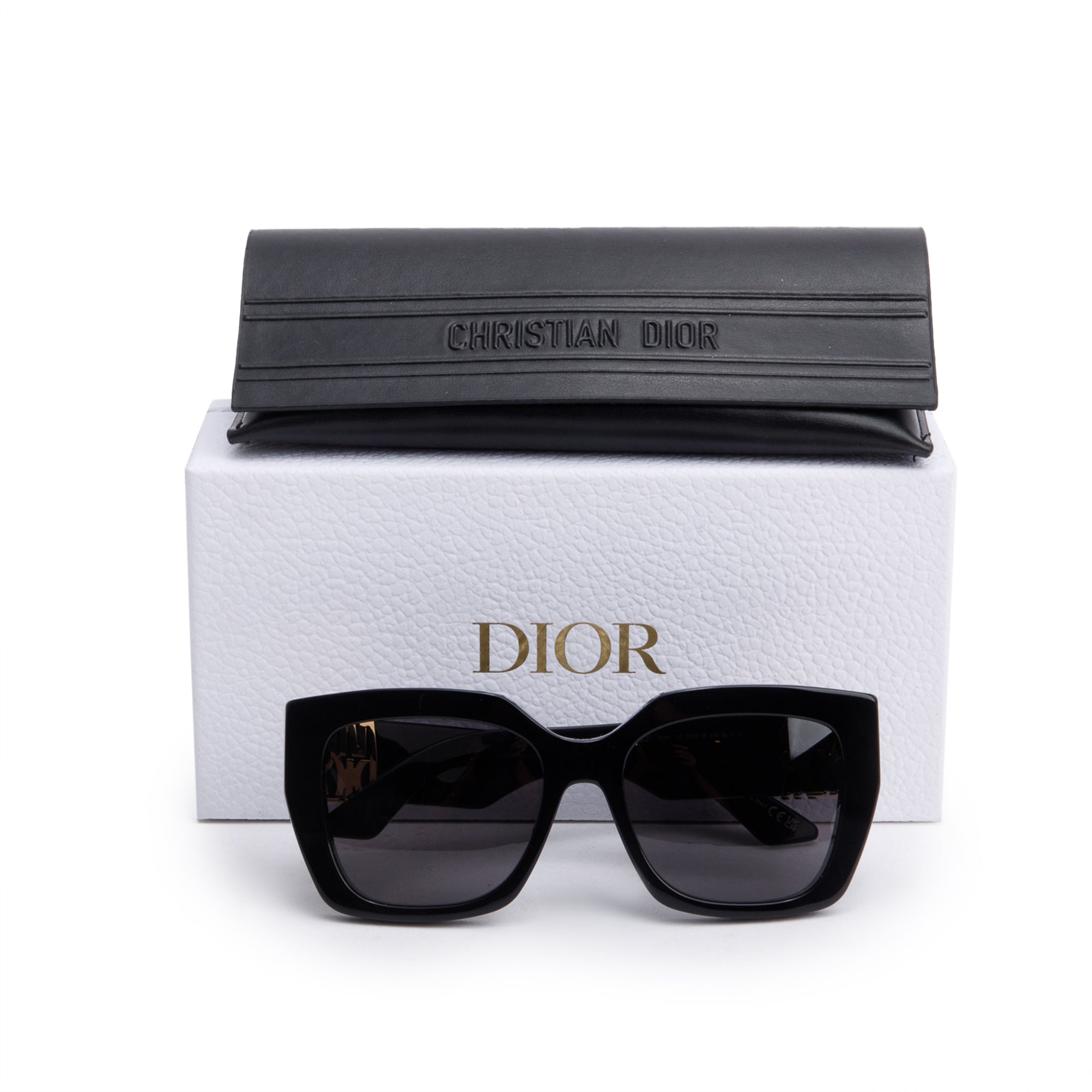 Christian Dior Black Acetate MissDior S21 Square Sunglasses w/ Box & Case
