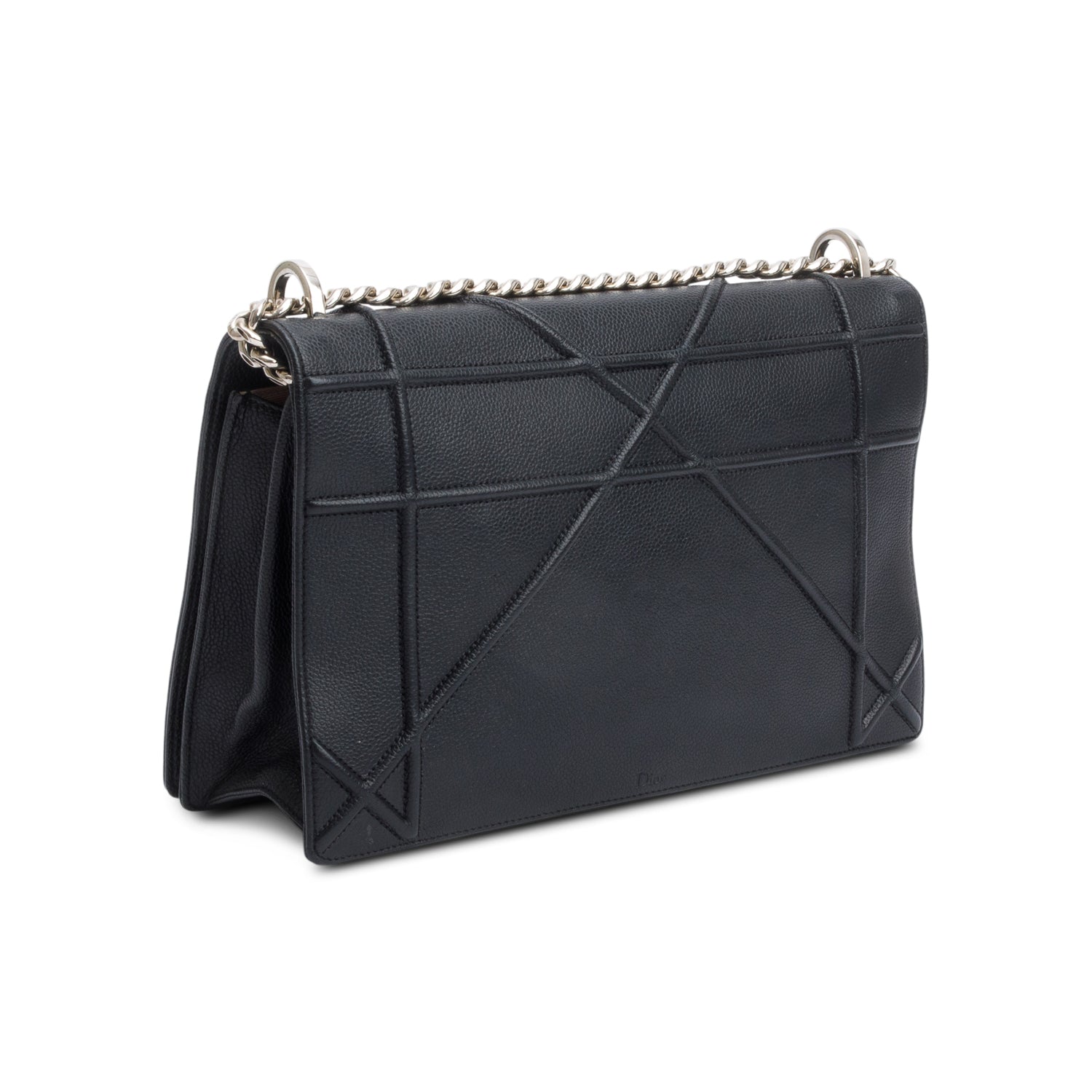 Christian Dior Black Calfskin Leather Medium Diorama Flap Bag