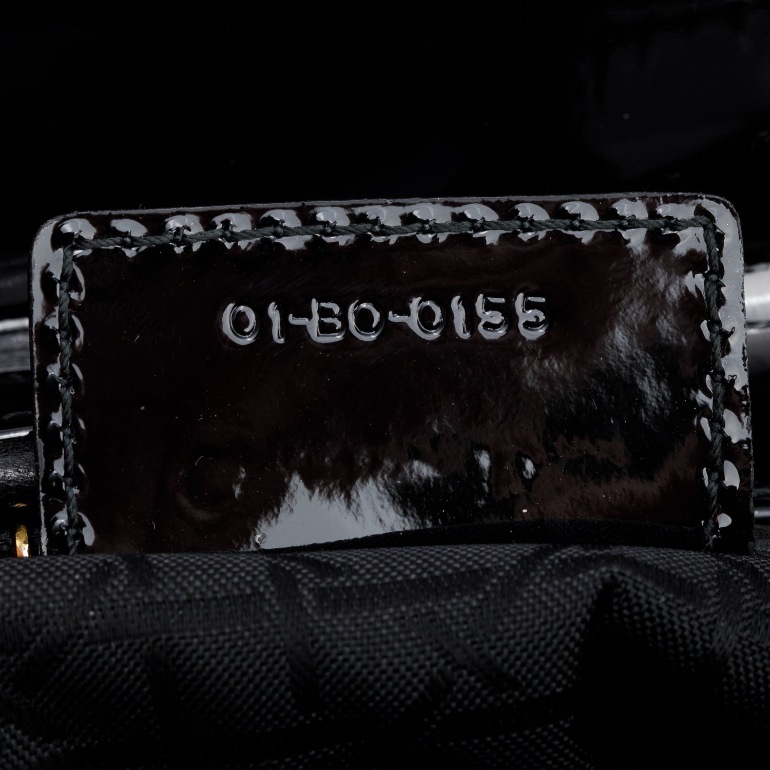 Christian Dior Black Cannage Patent Leather Medium Lady Dior Bag w/ Strap & Authenticity Card