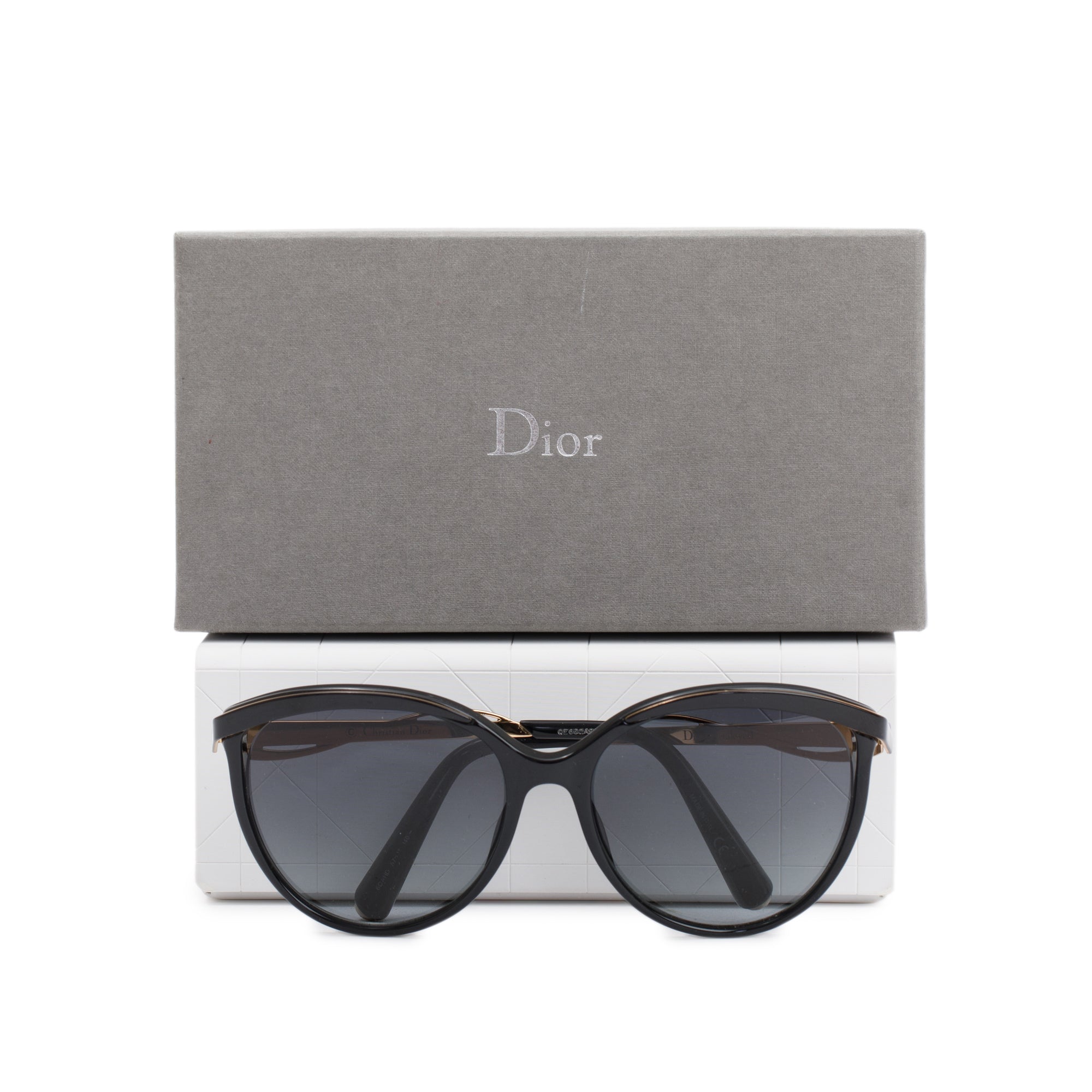 Christian Dior Black DiorMetaleyes1 6OA HD Sunglasses W Box Case christian-dior-black-diormetaleyes1-6oa-hd-sunglasses-w-box-case