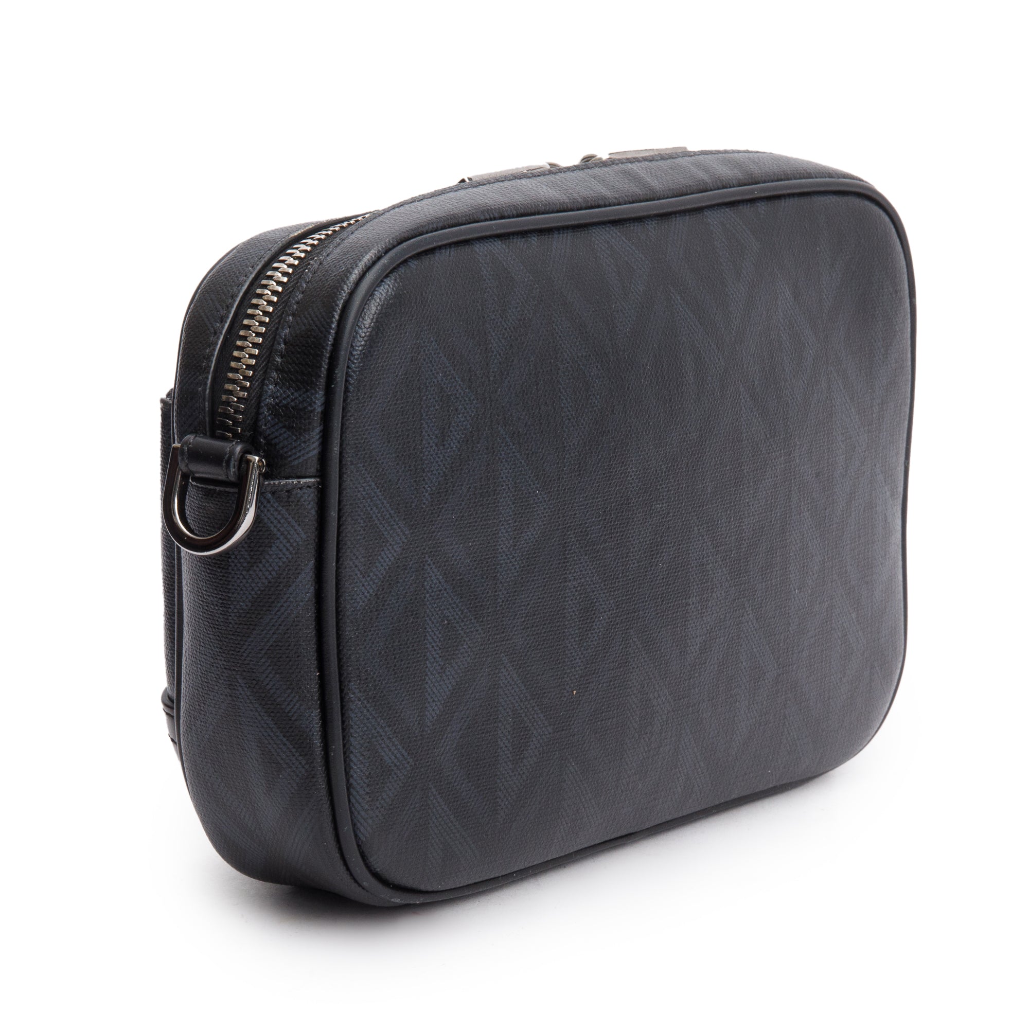 Christian Dior Black Leather CD Diamond Coated Canvas Hit The Road Bag