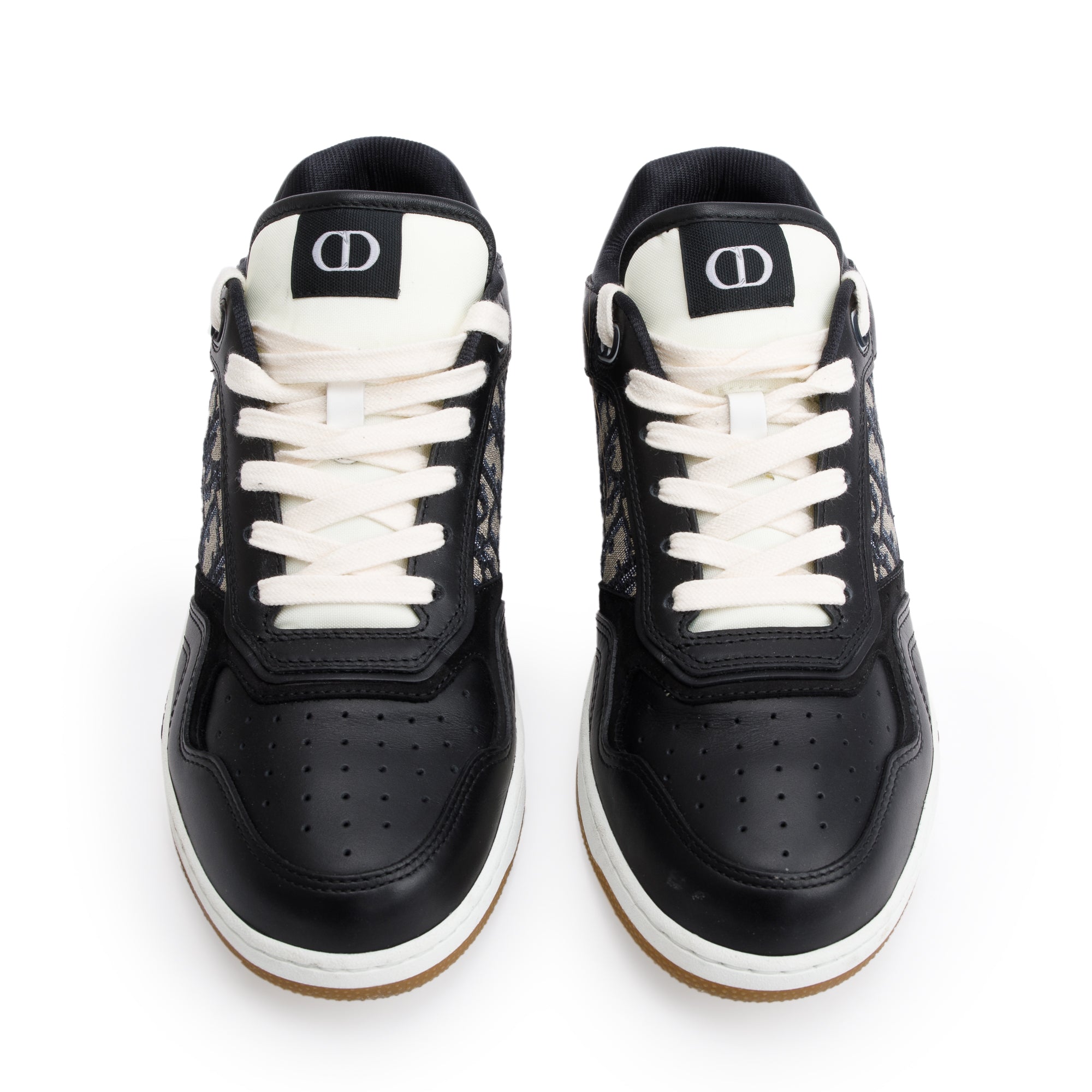 Christian Dior Black Leather Oblique Jacquard B27 Sneakers, Size 42 w/ Box