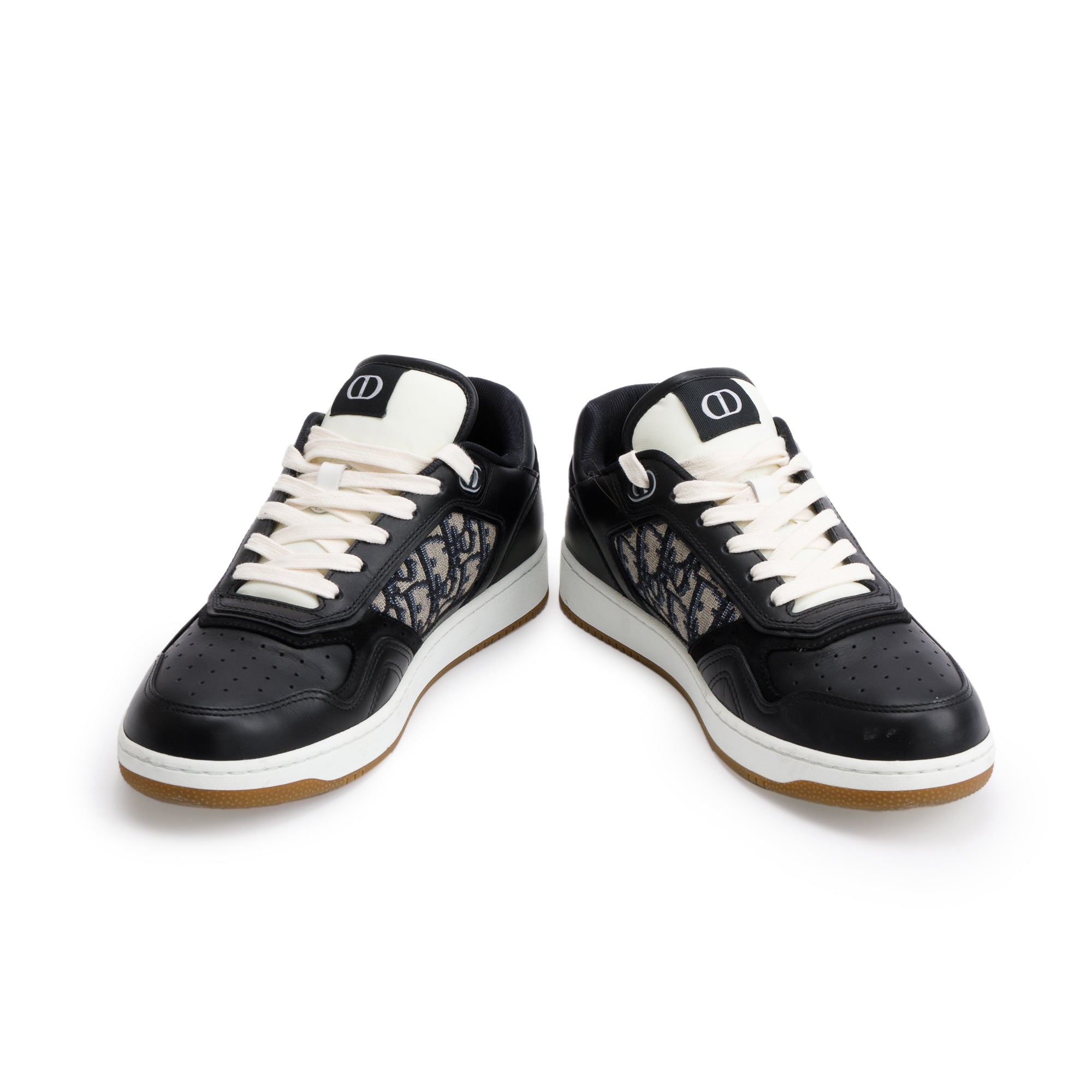 Christian Dior Black Leather Oblique Jacquard B27 Sneakers, Size 42 w/ Box