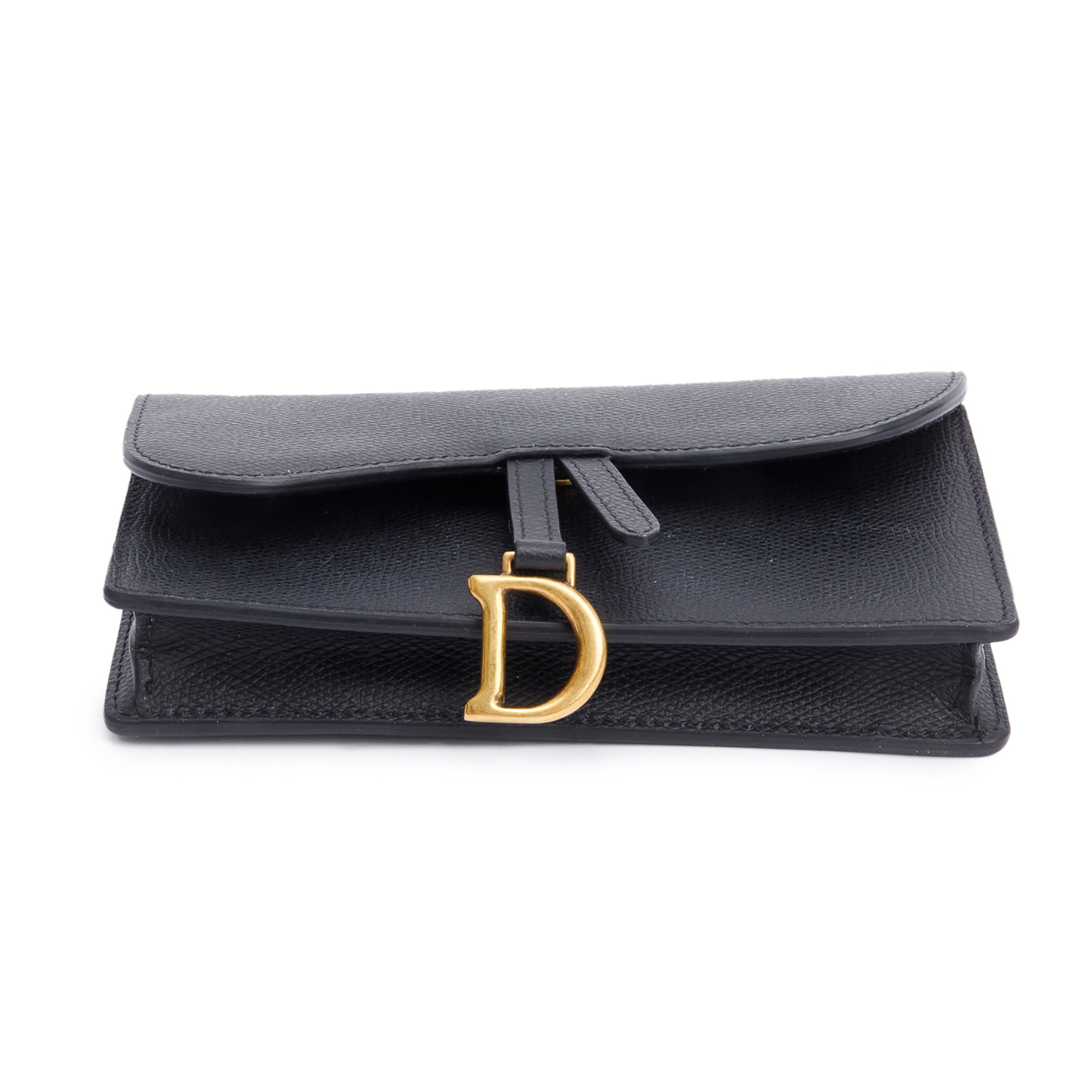 Christian Dior Black Leather Saddle Belt Pouch w/ Box & Authenticity Card