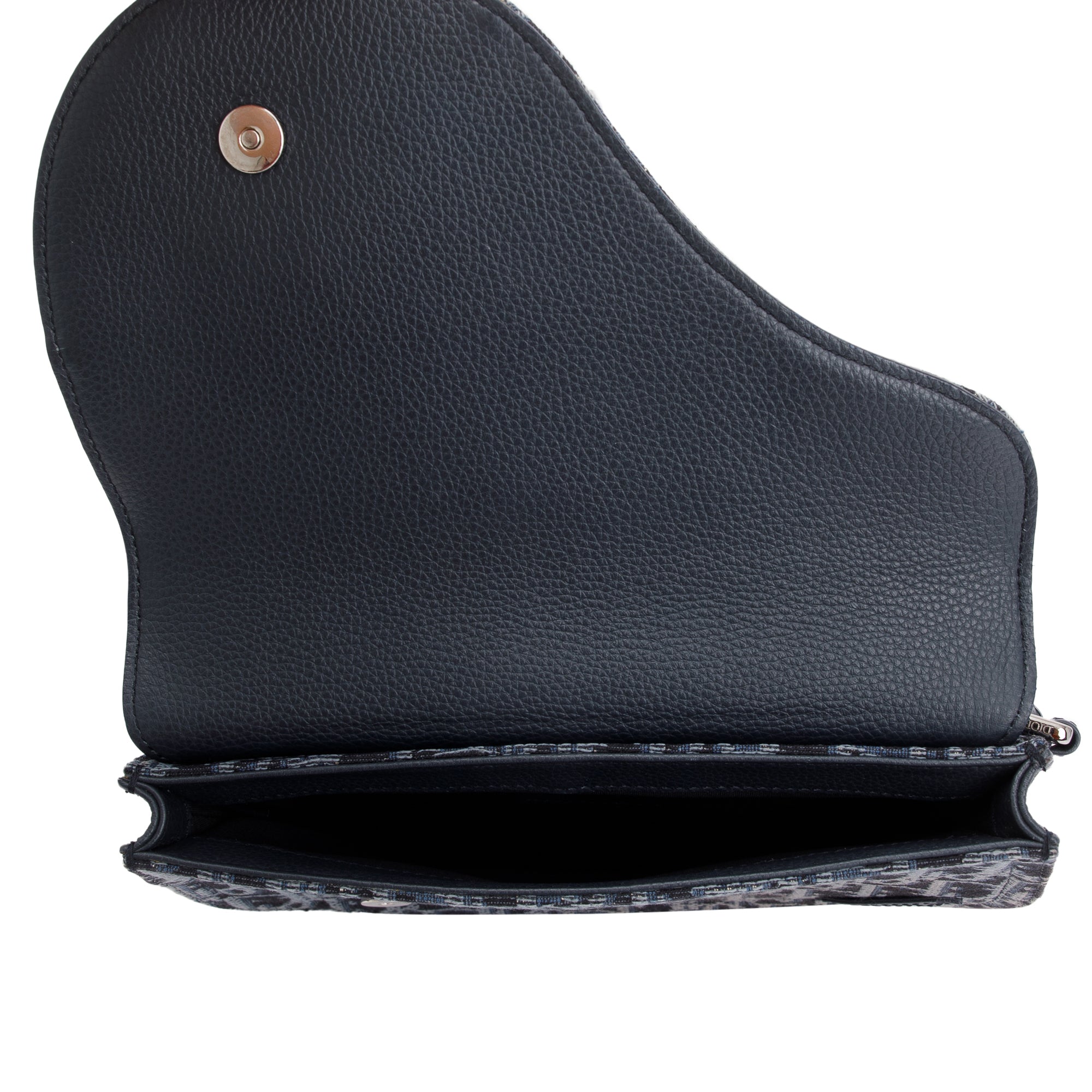 Christian Dior Black Oblique Jacquard Saddle Pouch w/ Box & Authenticity Card