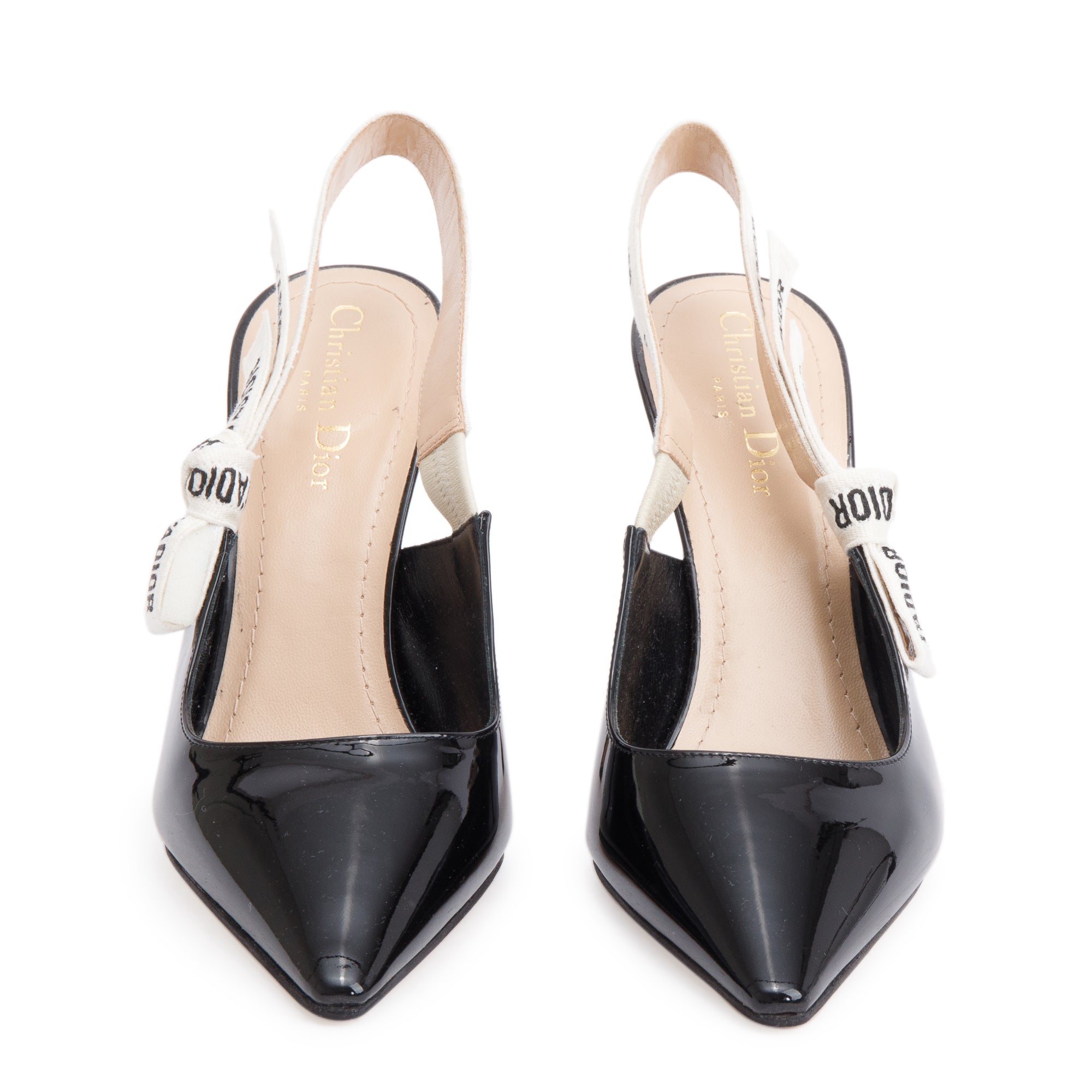 Christian Dior Black Patent Leather J'Adior Slingback Pumps, Size 39