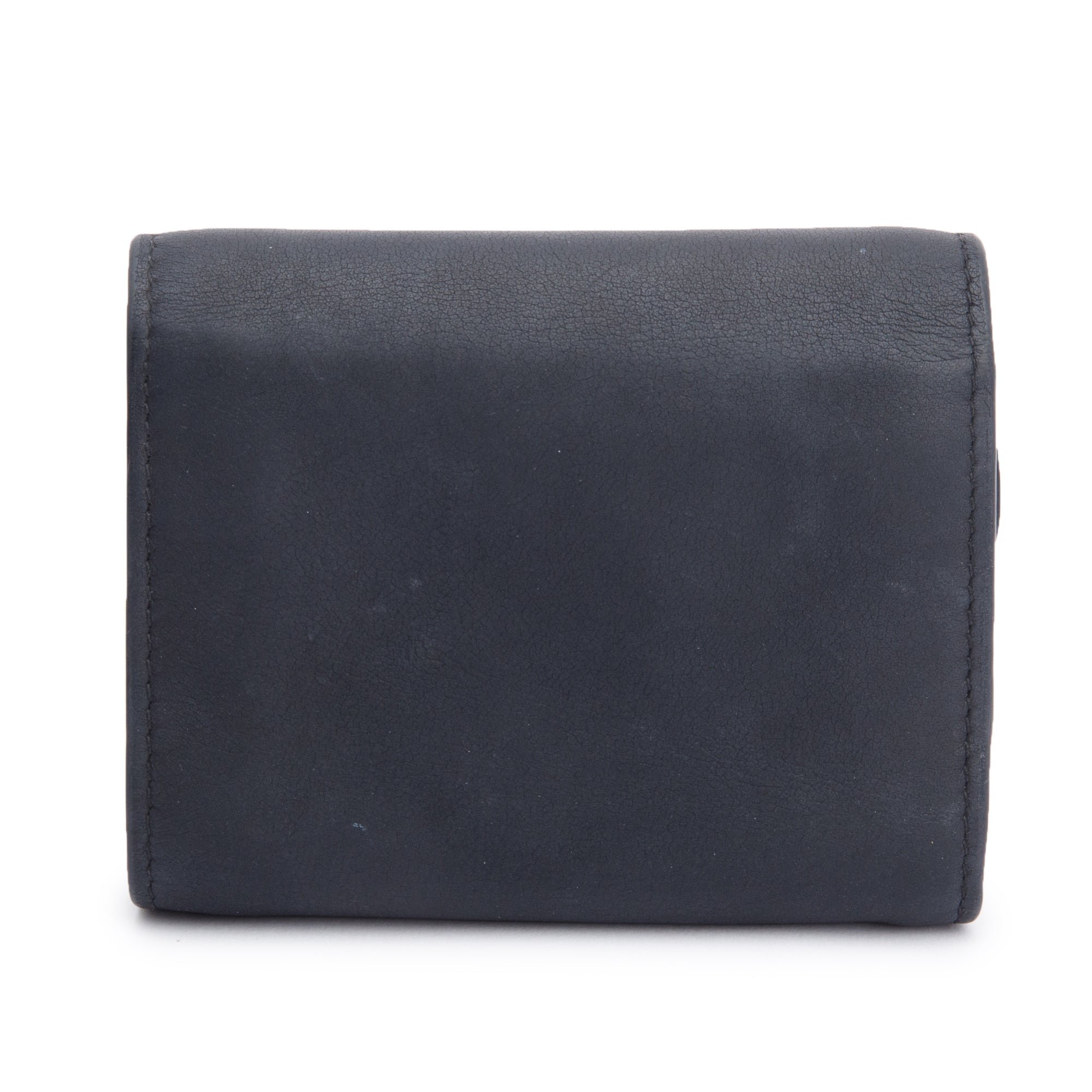 Christian Dior Black Ultra Matte Leather Saddle Lotus Wallet w/ Box