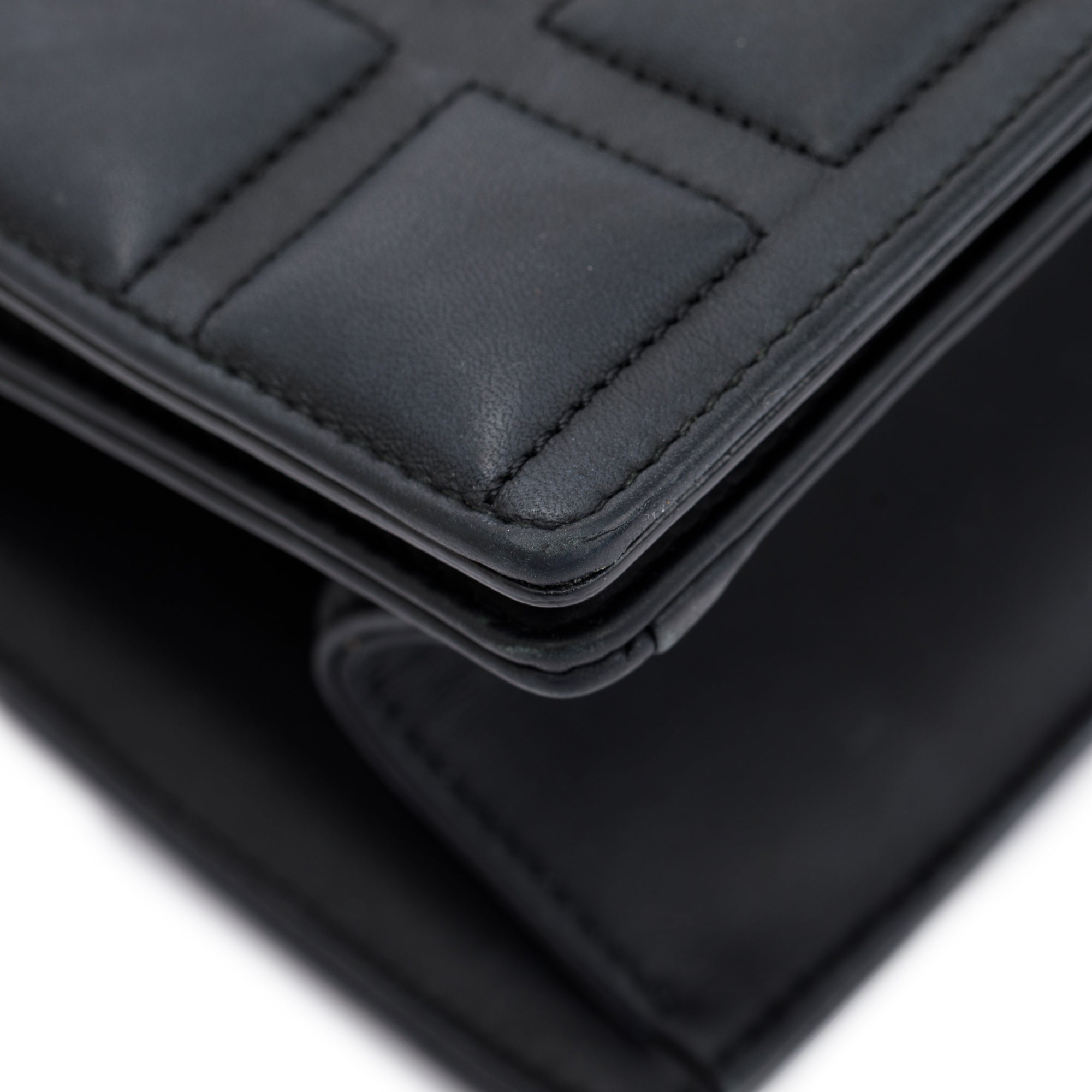 Christian Dior Black Ultramatte Calfskin Leather Medium Diorama Flap Bag