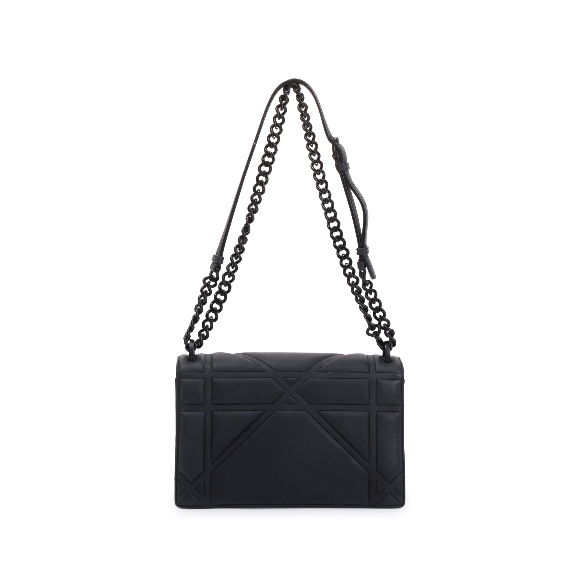 Christian Dior Black Ultramatte Calfskin Leather Medium Diorama Flap Bag