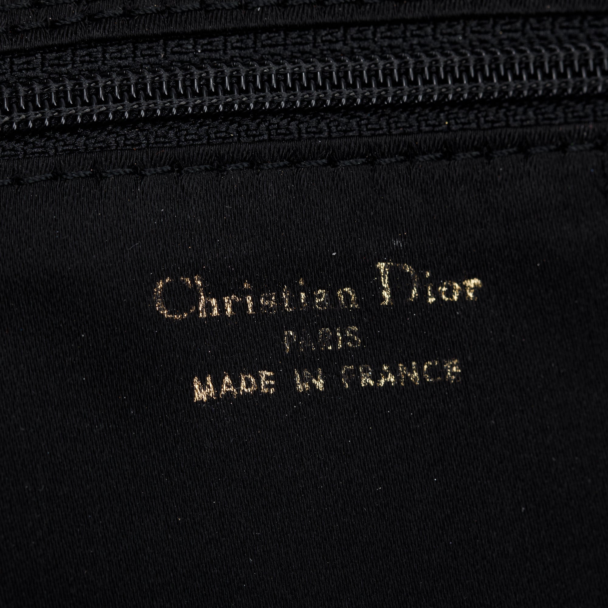 Christian Dior Black & White Canvas Frame Clutch Bag w/ Authenticity Card