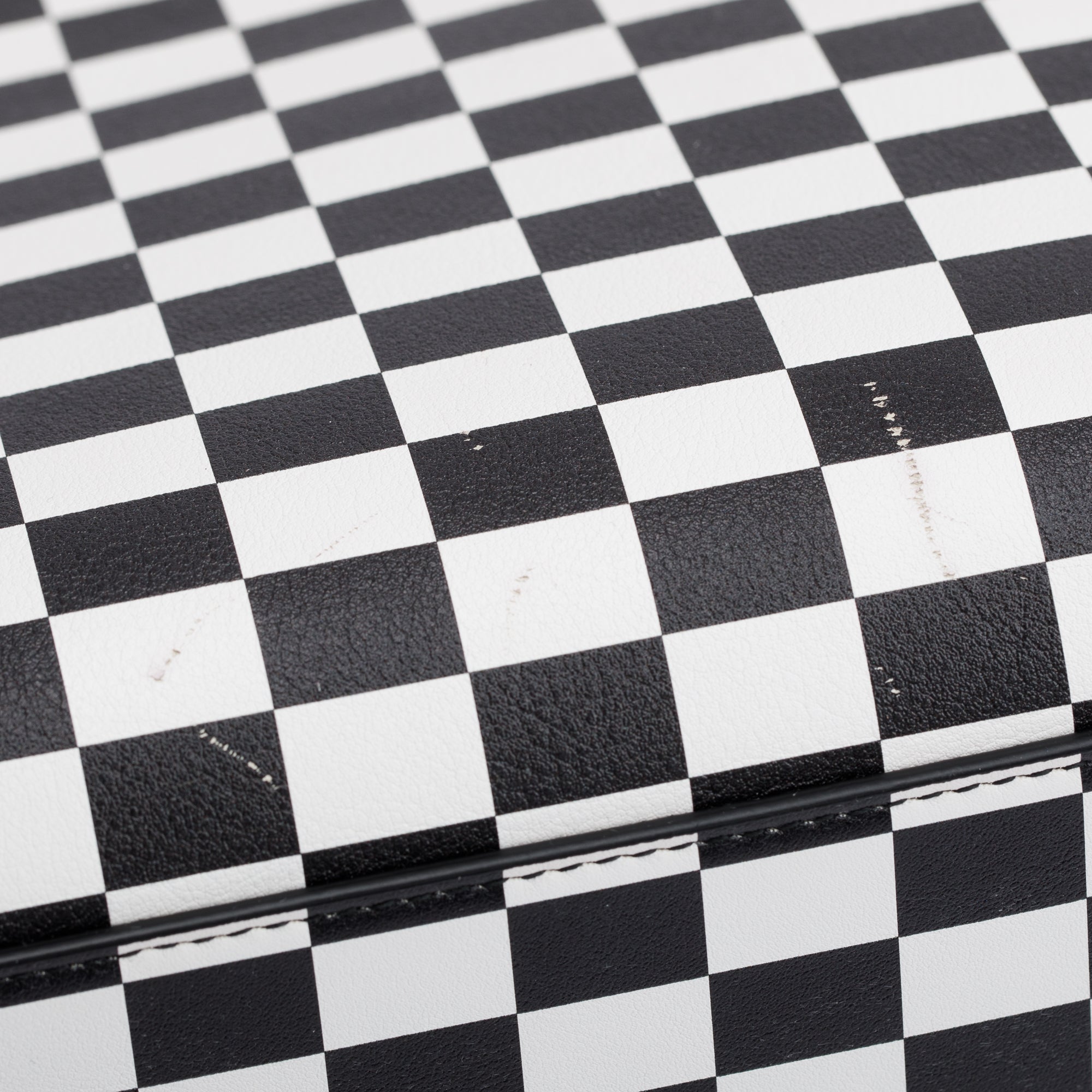 Christian Dior Black & White Check Print Leather Medium Lady Dior Bag w/ Strap, Box & Authenticity Card