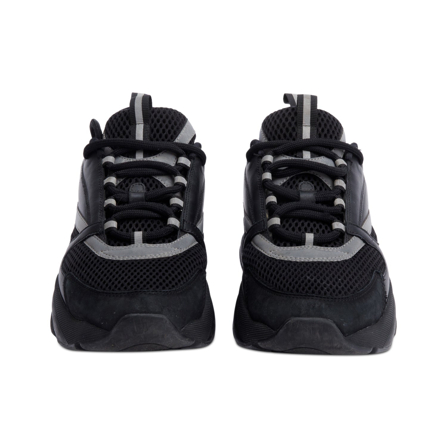 Christian Dior Black/Grey Mesh Technical Fabric B22 Sneakers, Size