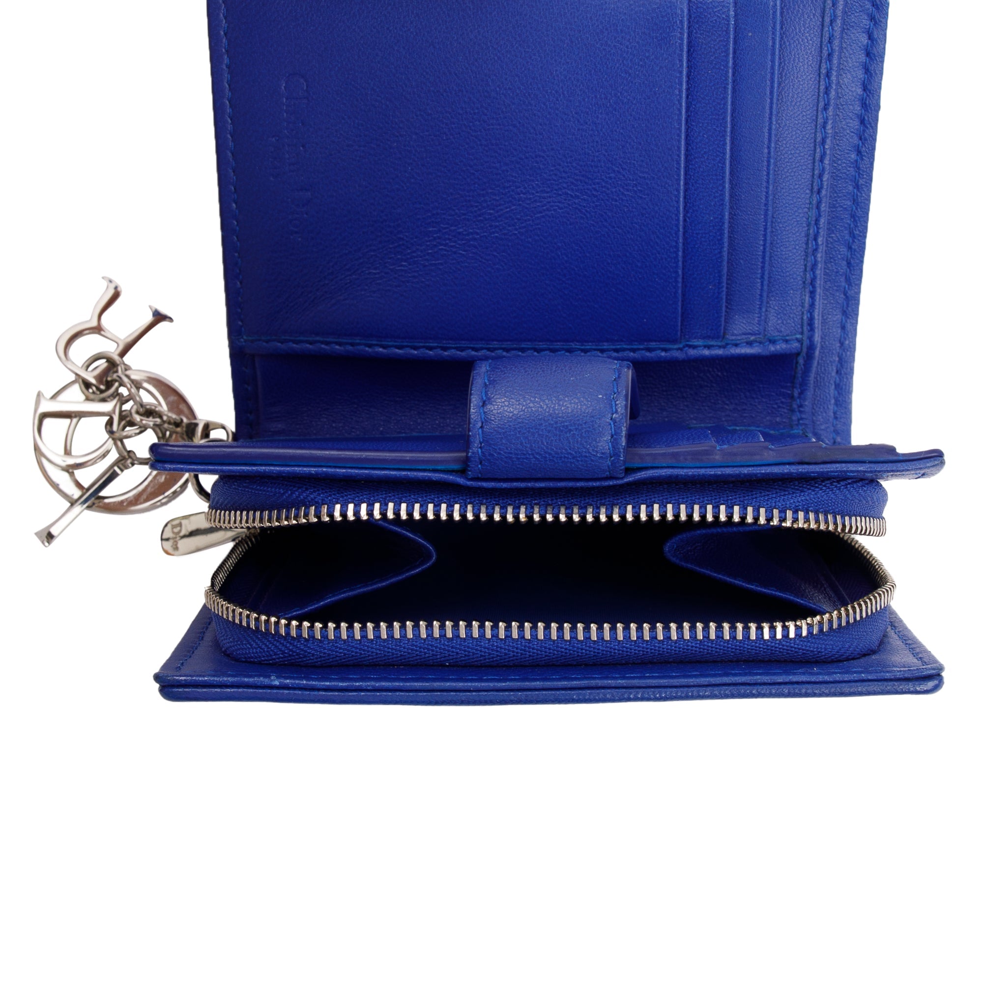 Christian Dior Blue Cannage Lambskin Leather Lady Dior