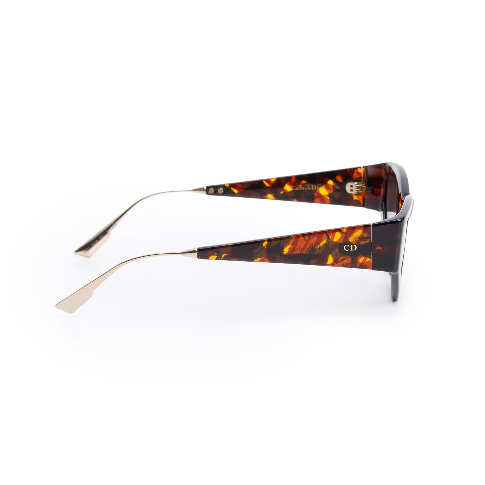 Christian Dior Brown Havana Acetate CatStyleDior1 Sunglasses w/ Box, Case & Card