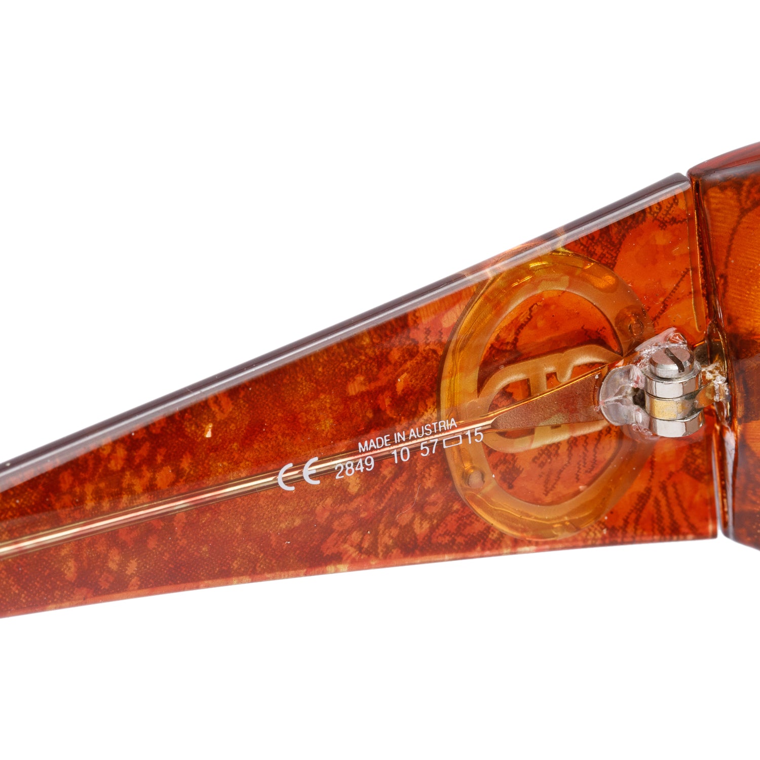 Christian Dior Brown Printed Acetate Austria 2849 Round Sunglasses w/ Case