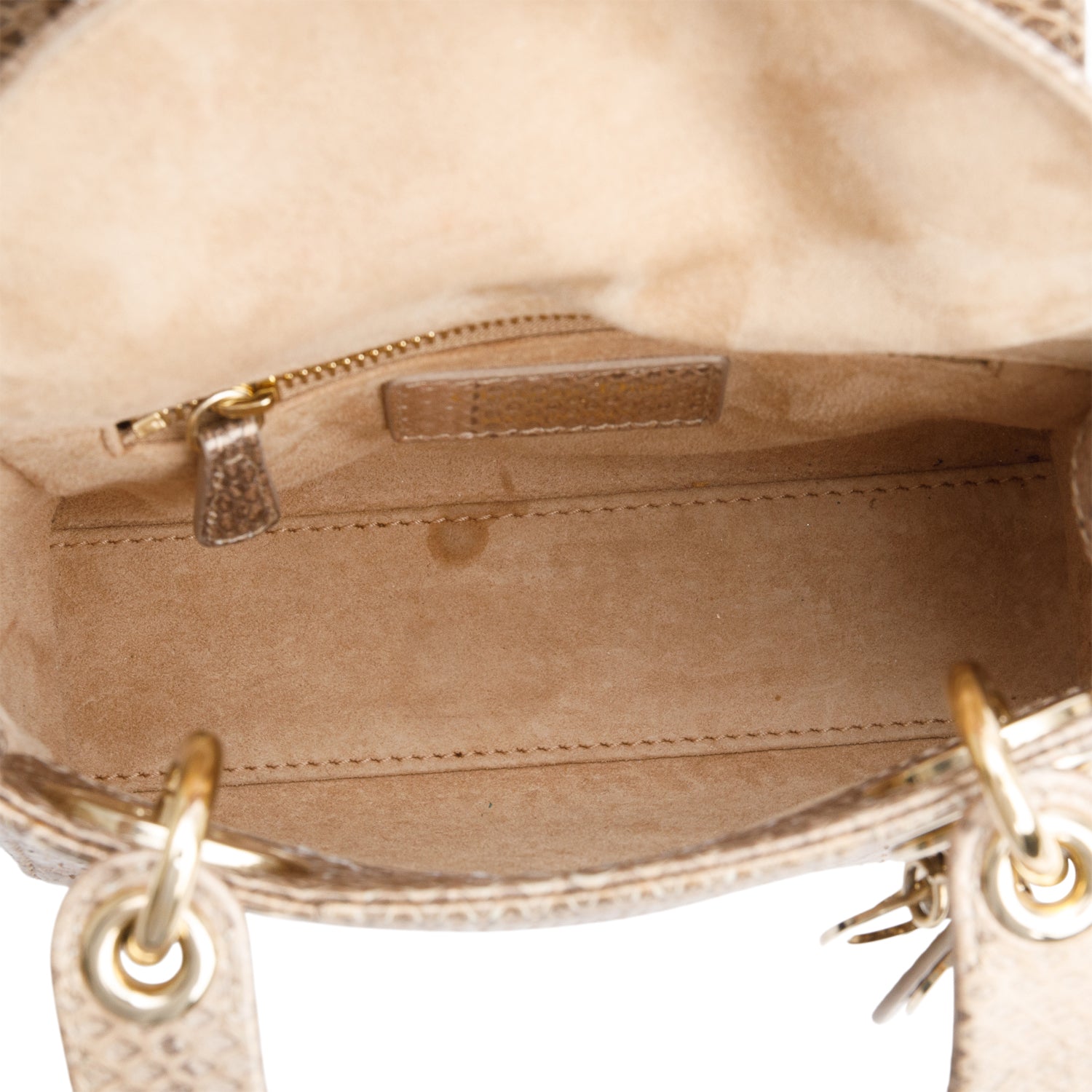Christian Dior Brown Python Mini Lady Dior Bag w/ Strap