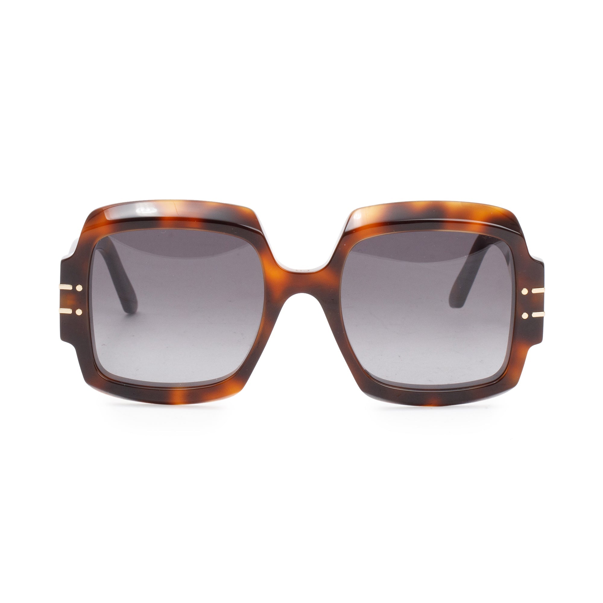 Christian Dior Brown Tortoise Acetate DiorSignature S1U Oversized Sunglasses w/ Box & Case