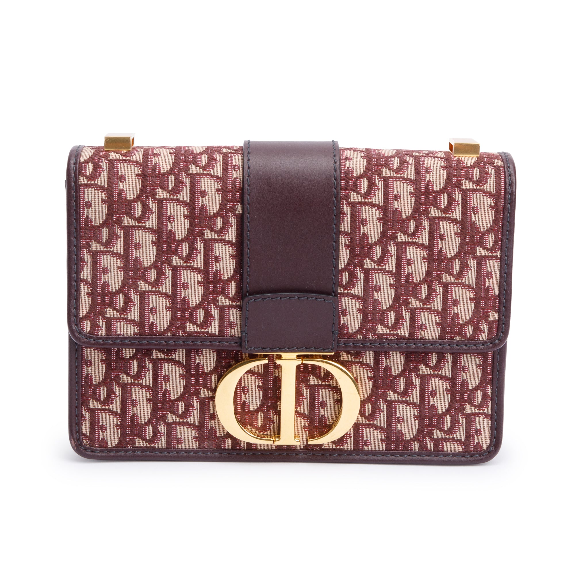Christian Dior Burgundy Oblique 30 Montaigne Bag