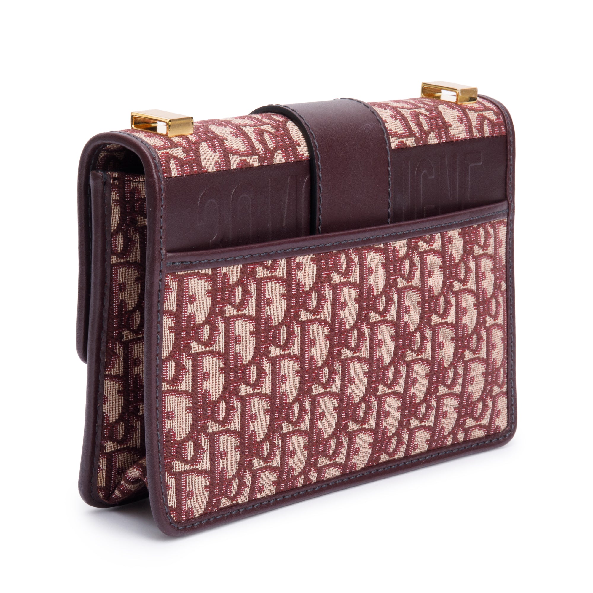 Christian Dior Burgundy Oblique 30 Montaigne Bag