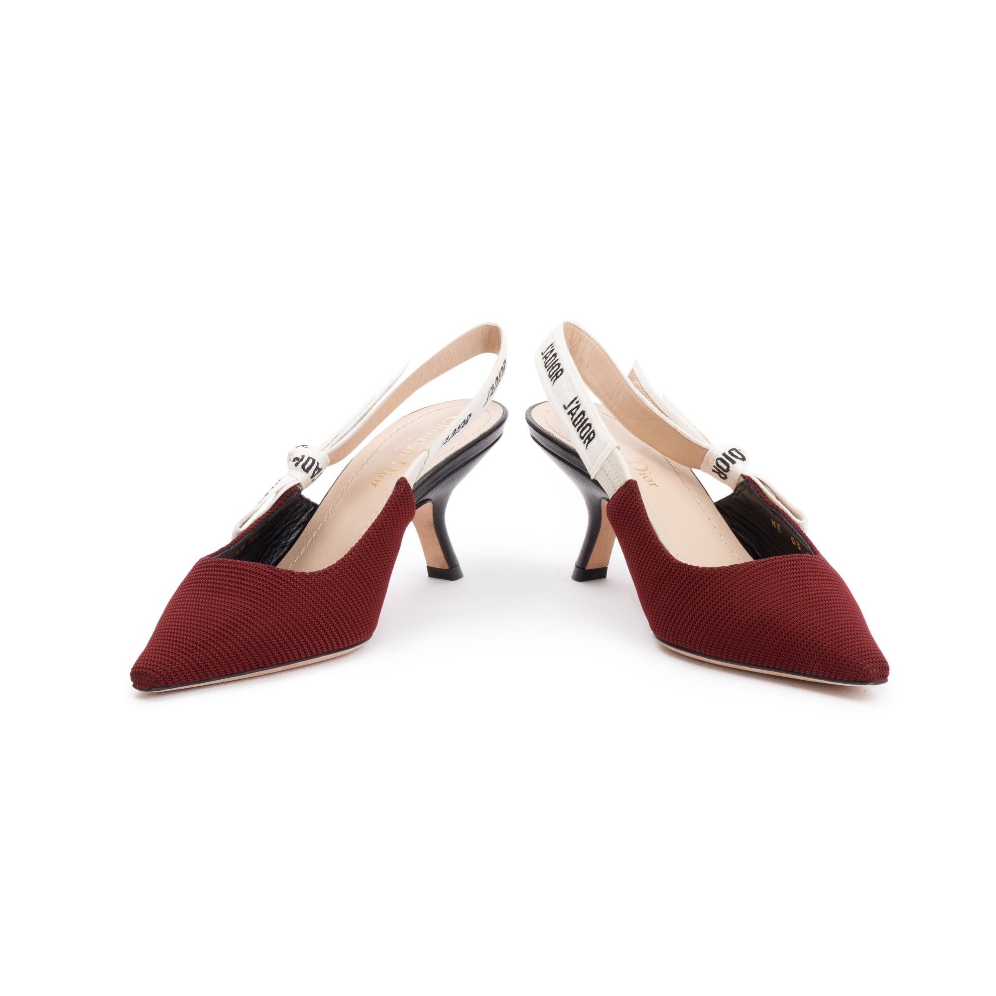 Christian Dior Burgundy Technical Fabric J'Dior Slingback Pump, Size 38 w/ Box