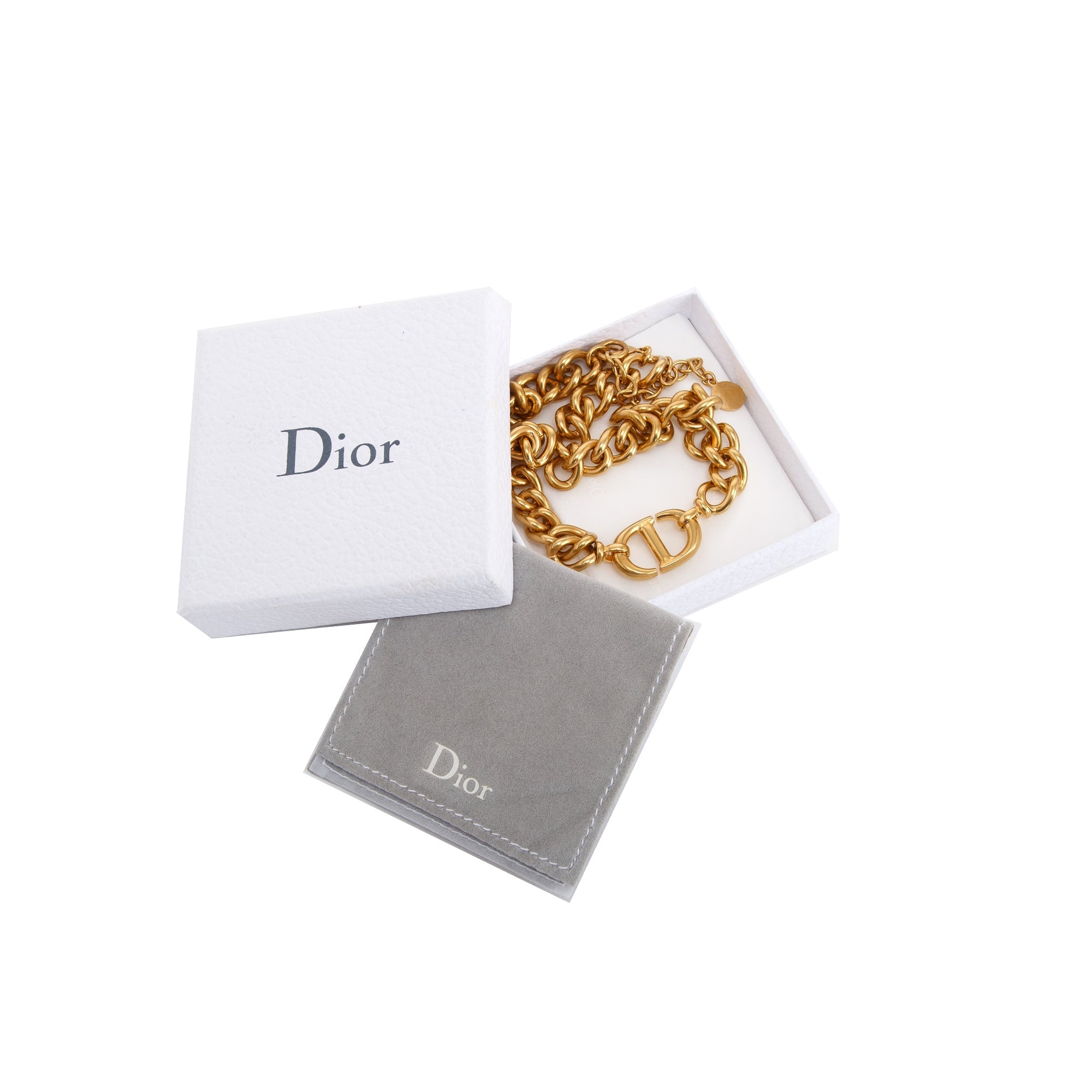 Christian Dior CD Navy Choker Necklace w/ Box