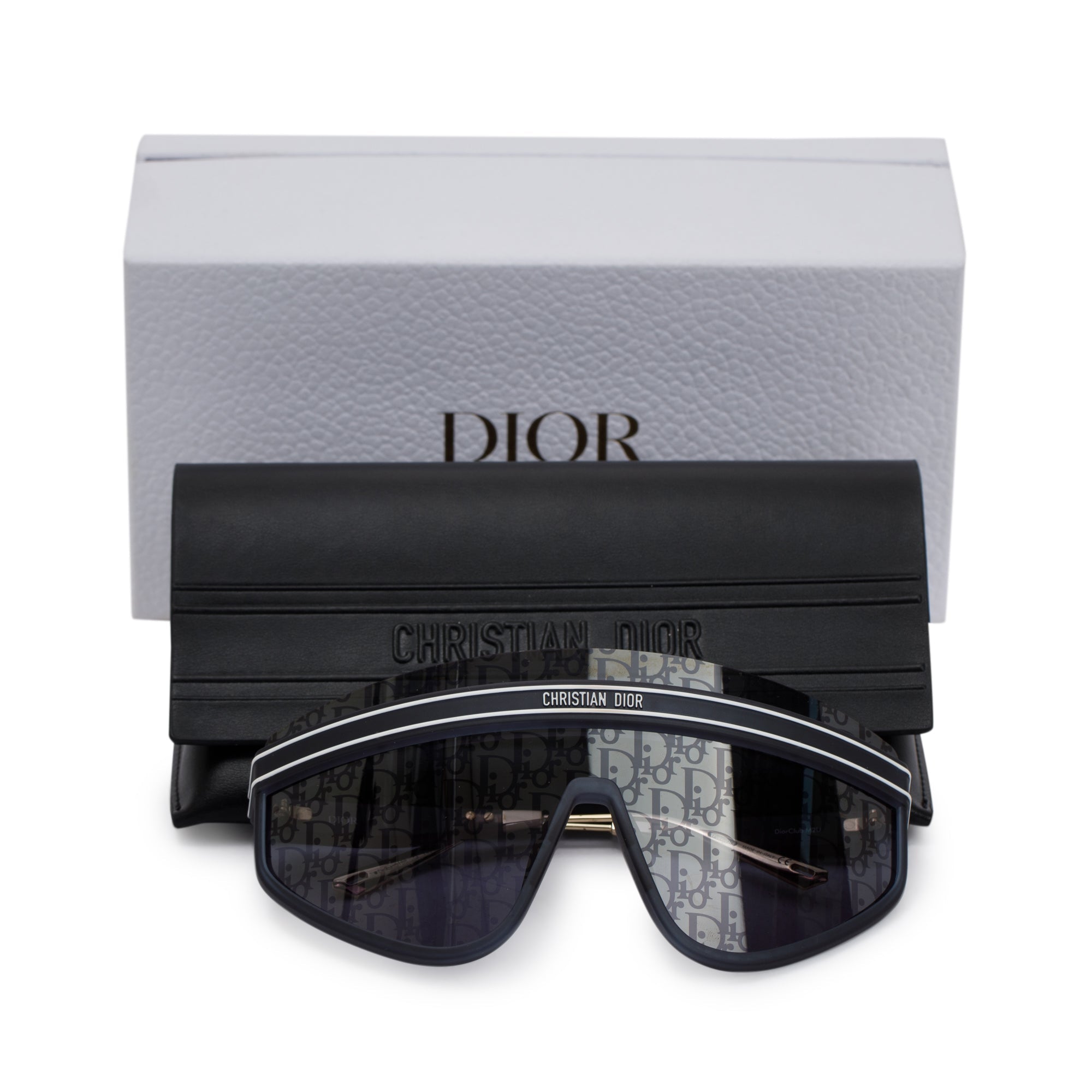 Christian Dior DiorClub M2U Oblique Mask Snglasses w/ Box & Case