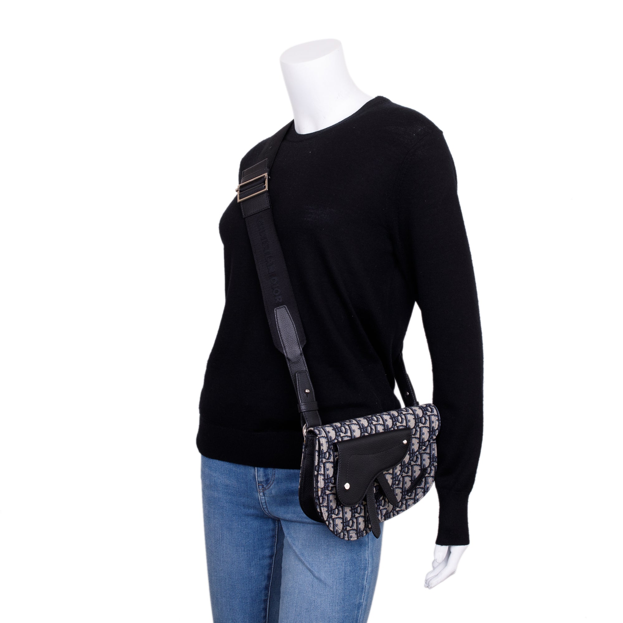 Christian Dior Essentials Oblique Jacquard Saddle Pouch