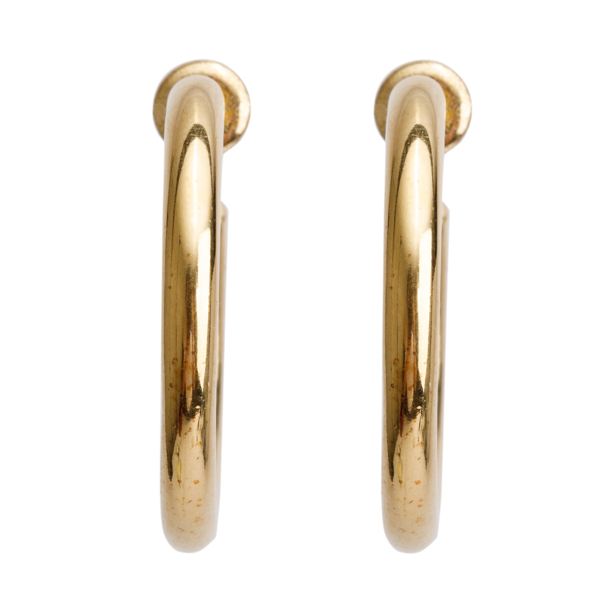 Christian Dior Gold Plated 30 Montaigne Hoop Earrings w/ Box
