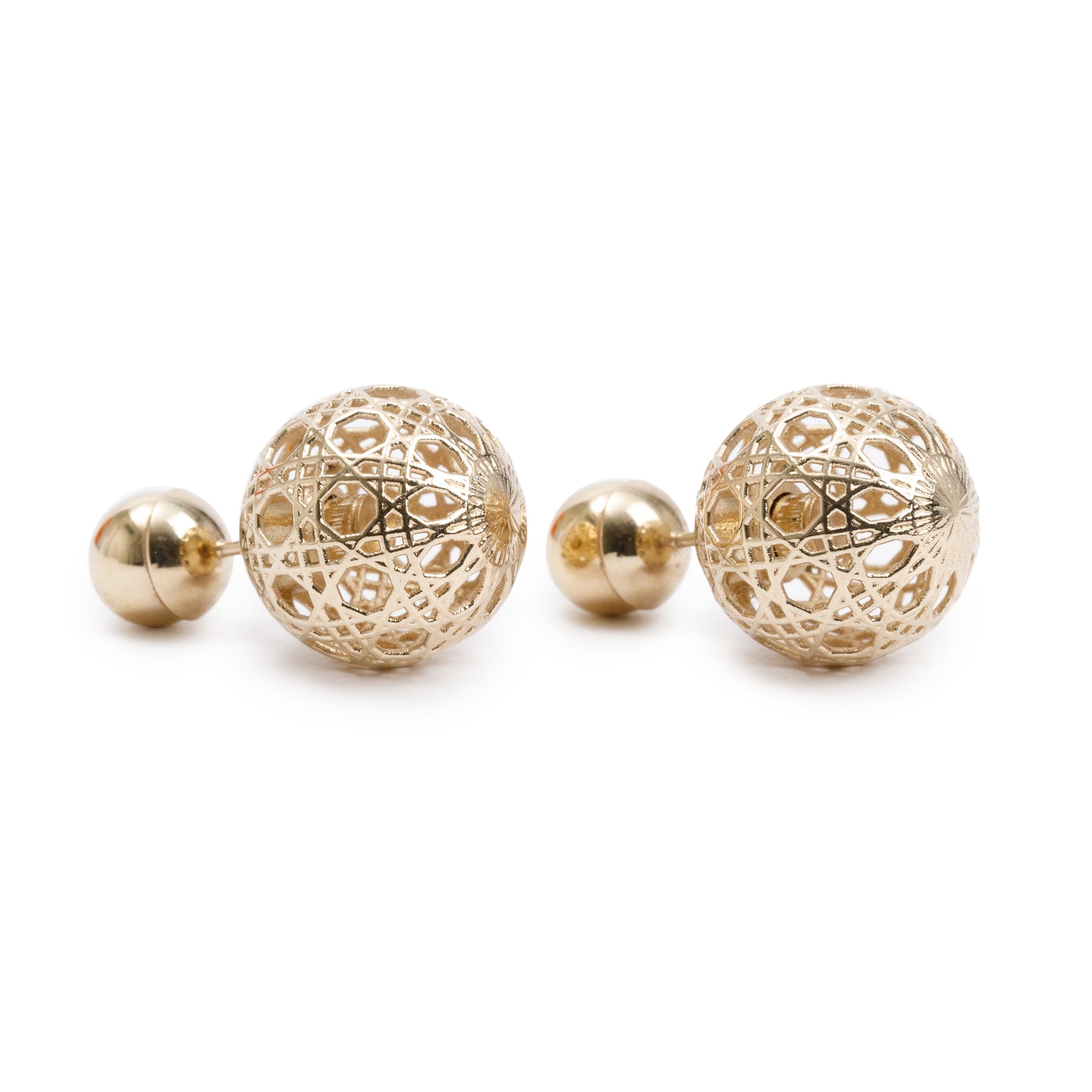 Christian Dior Gold Plated Cannage Mise En Dior Tribales Earrings w/ Box