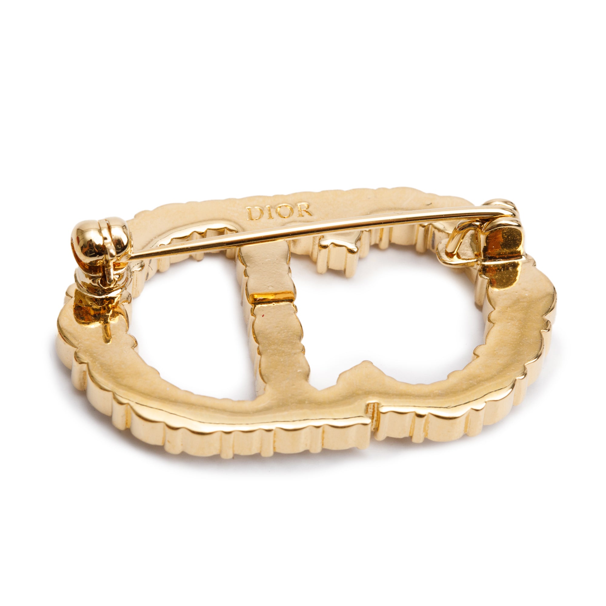 Christian Dior Gold Plated Crystal Clair D Lune Brooch
