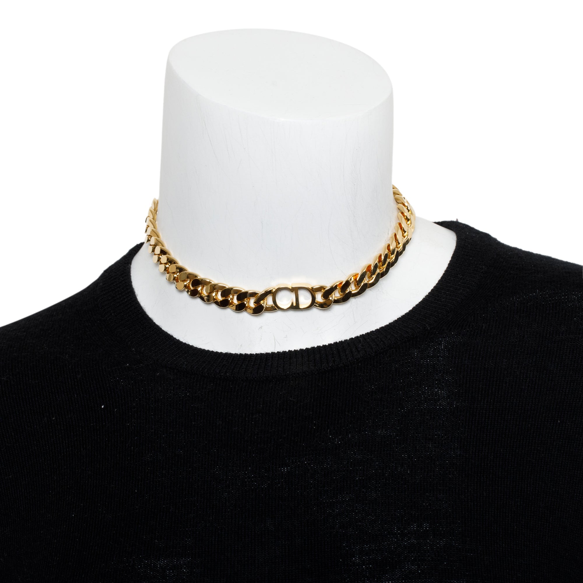 Christian Dior Gold Plated Danseuse Eotile Chain Choker Necklace w/ Box