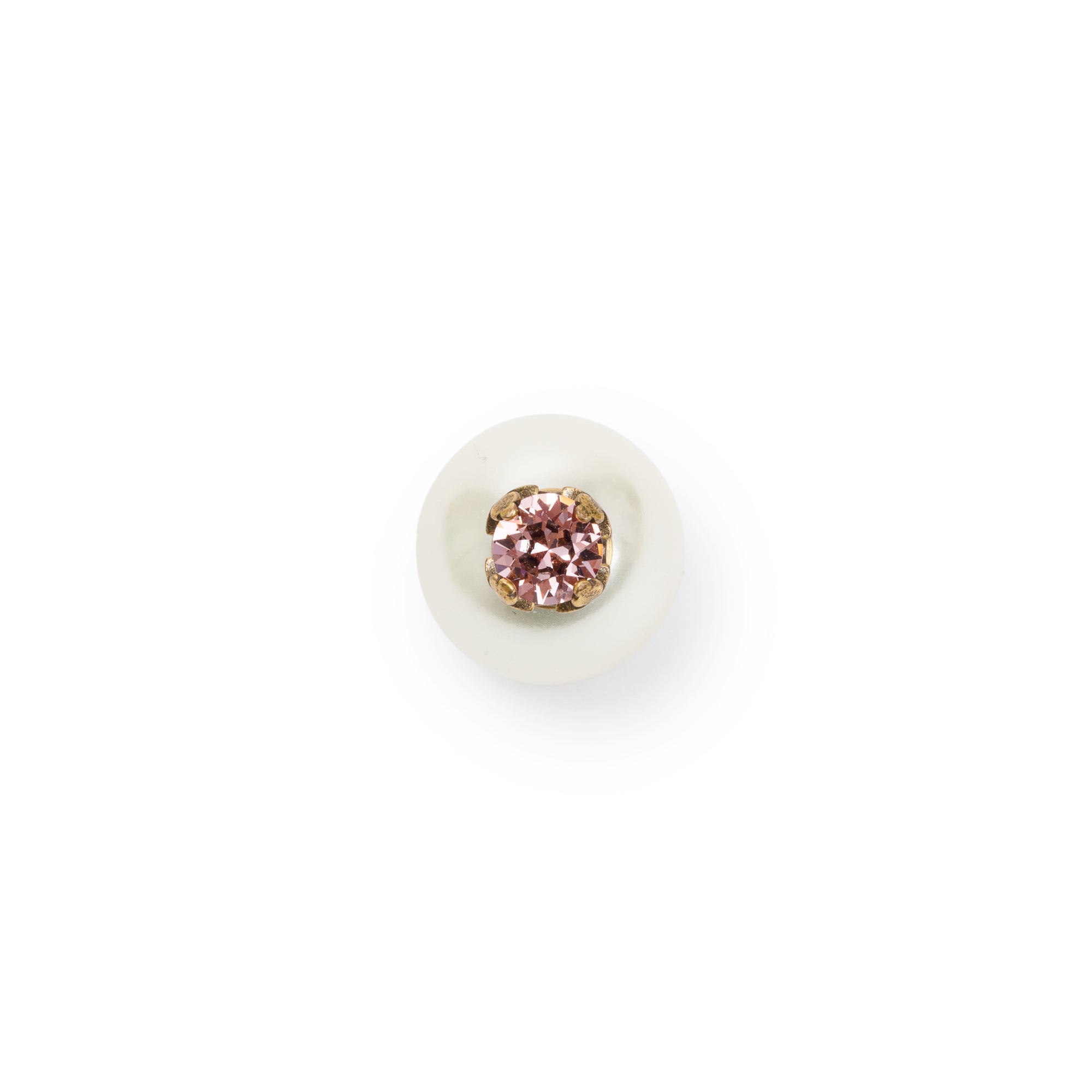 Christian Dior Gold Plated Faux Pearl & Crystal Tribales Stud Earrings