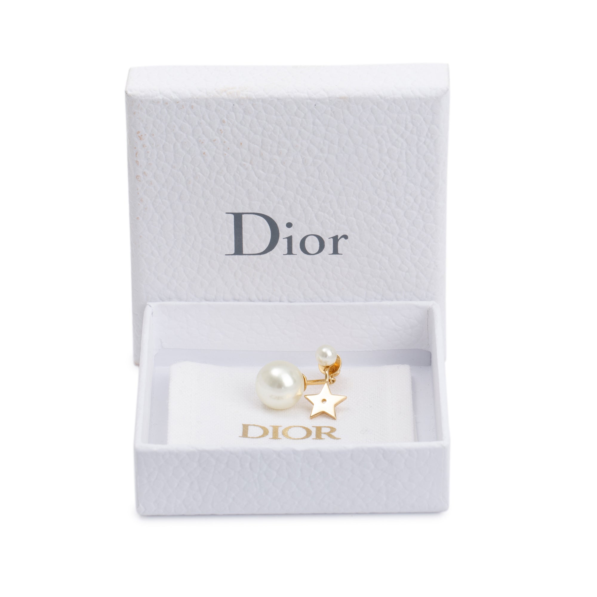 Christian Dior Gold Plated Faux Pearl My ABCDior Tribales Etoile Single Earring w/ Box