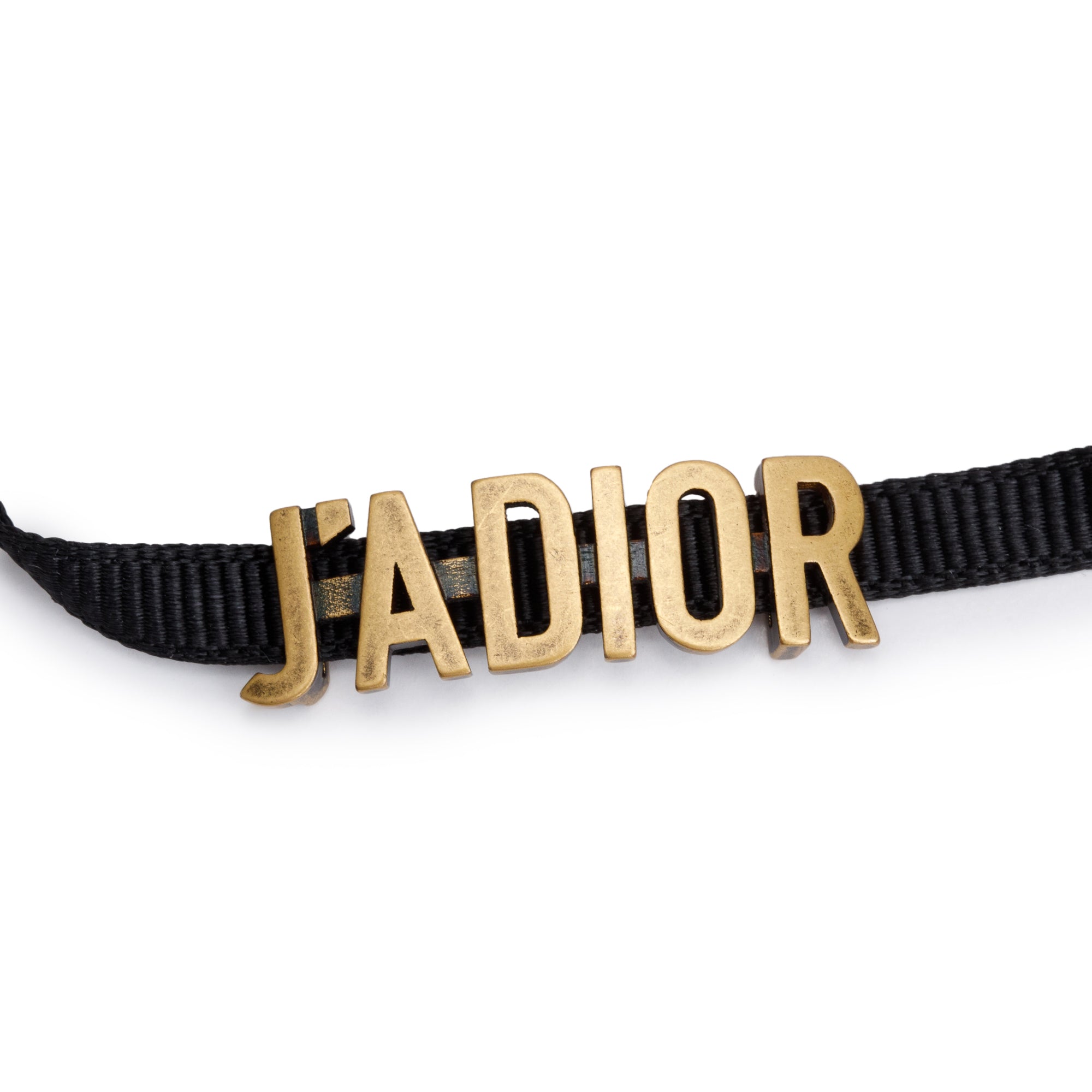 Christian Dior Gold Plated J'ADIOR Black Ribbon Choker Necklace w/ Box