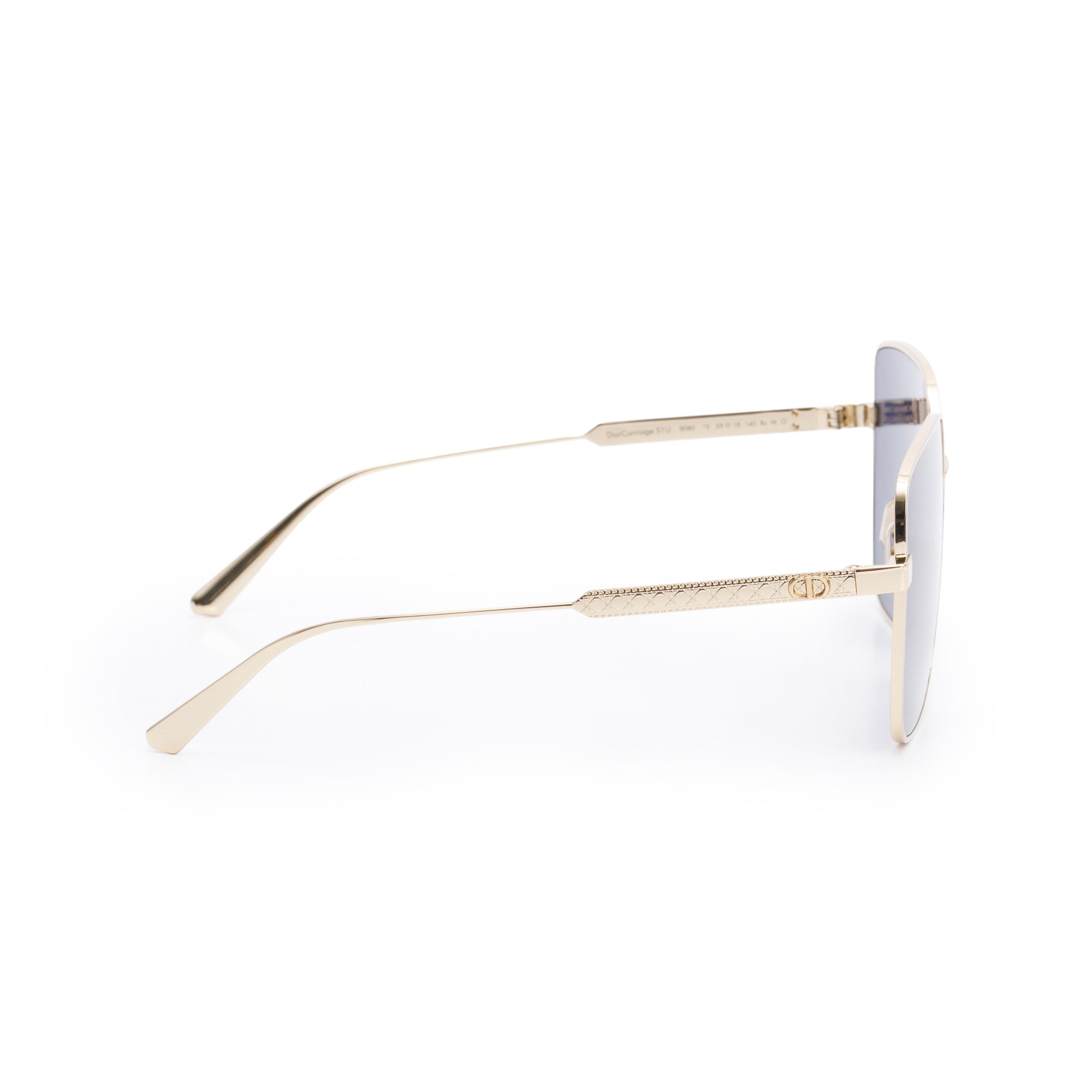 Christian Dior Gold-Tone Metal Frame DiorCannage SIU Square Sunglasses w/ Box & Case