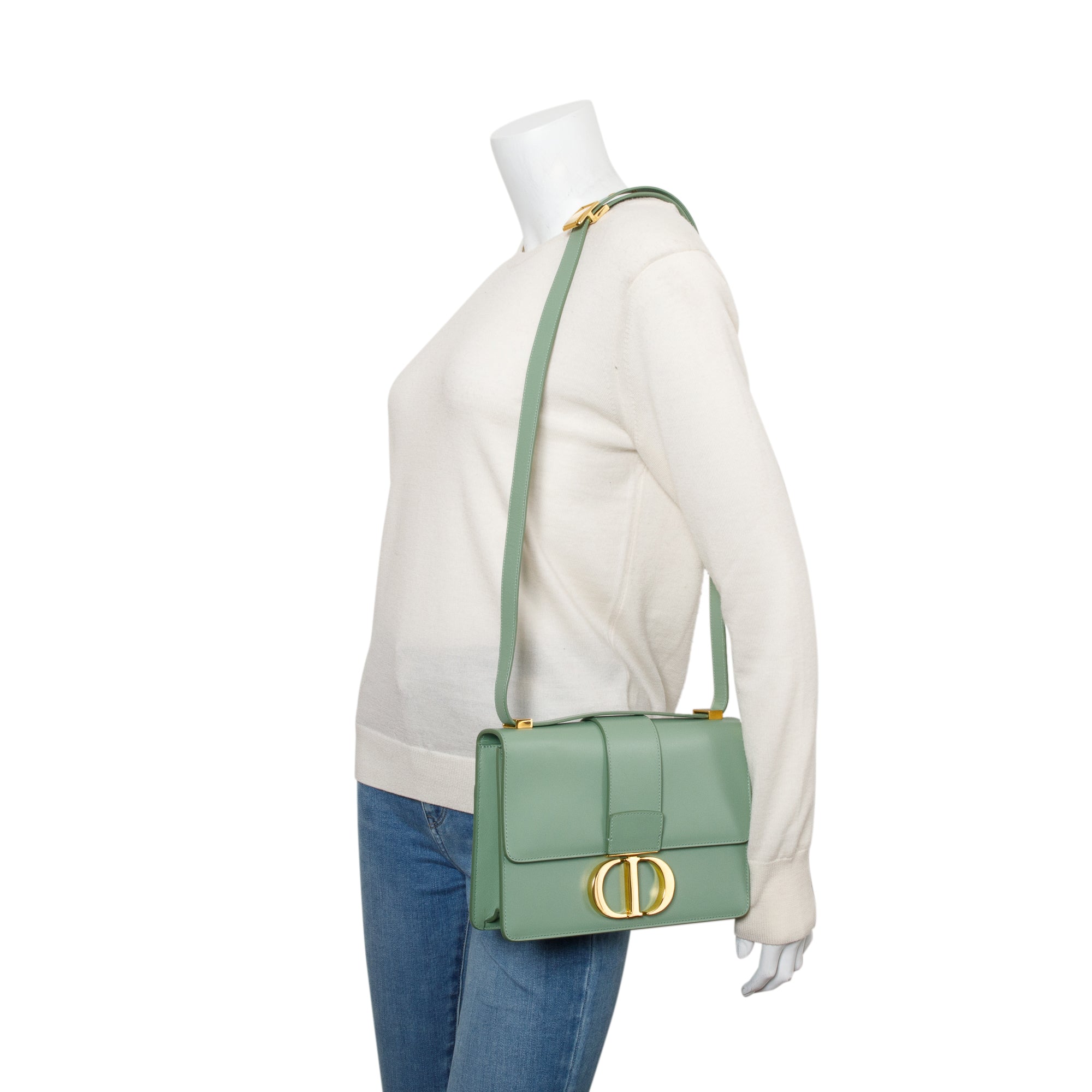 Christian Dior Green Box Leather 30 Montaigne Bag