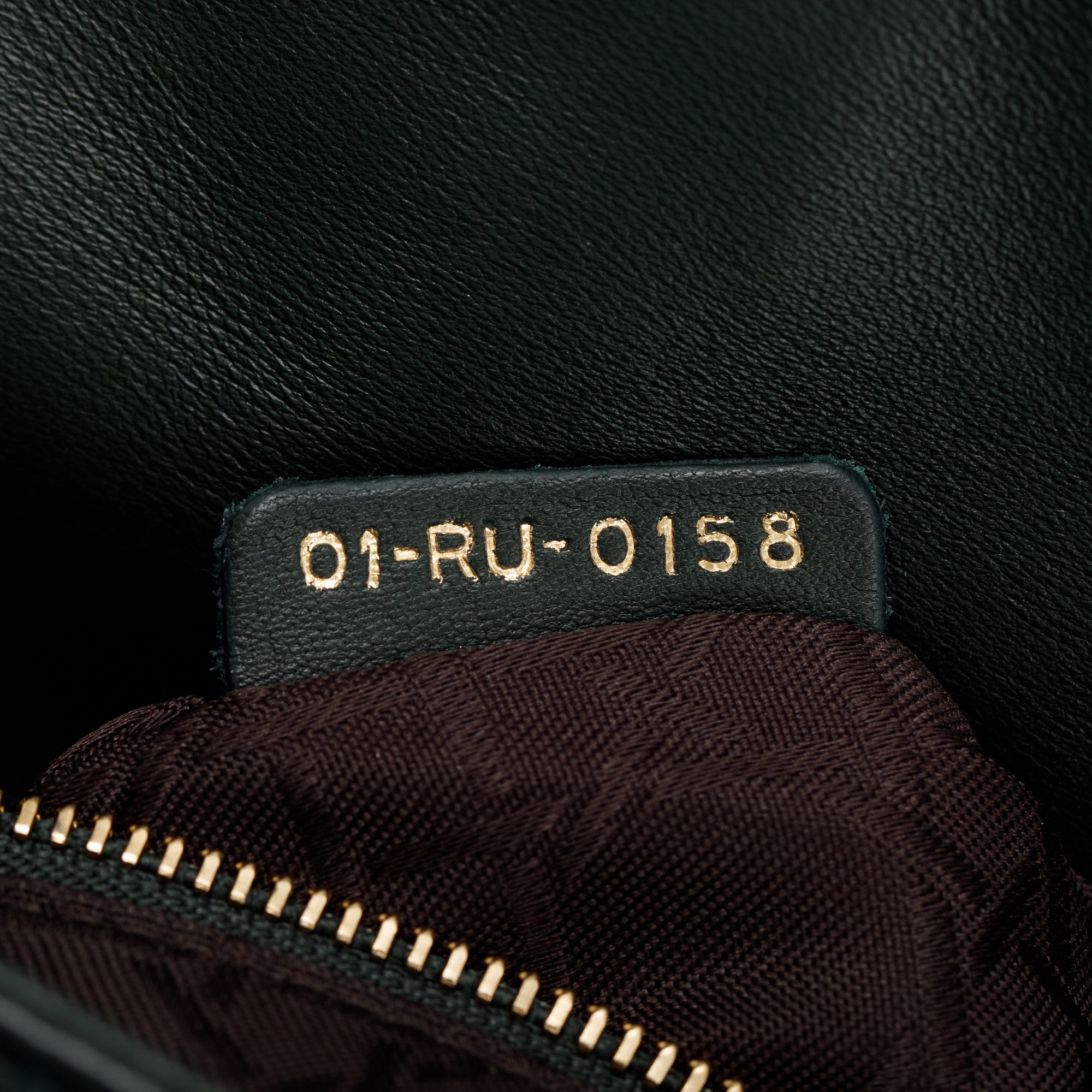 Christian Dior Green Cannage Lambskin Leather Small Lady Dior My Abcdior Bag w/ Strap & Authenticity Card