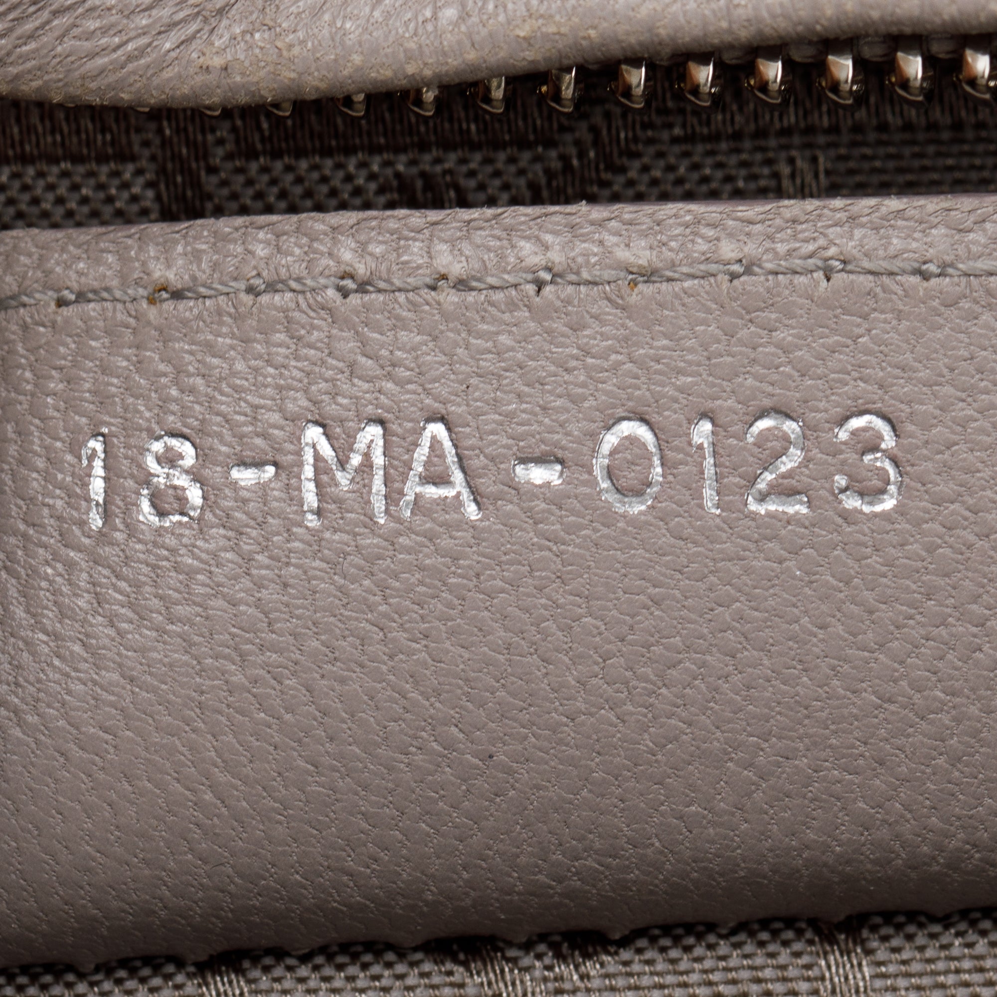 Christian Dior Grey Cannage Lambskin Leather Large Lady Dior Bag w/ Authenticity Card