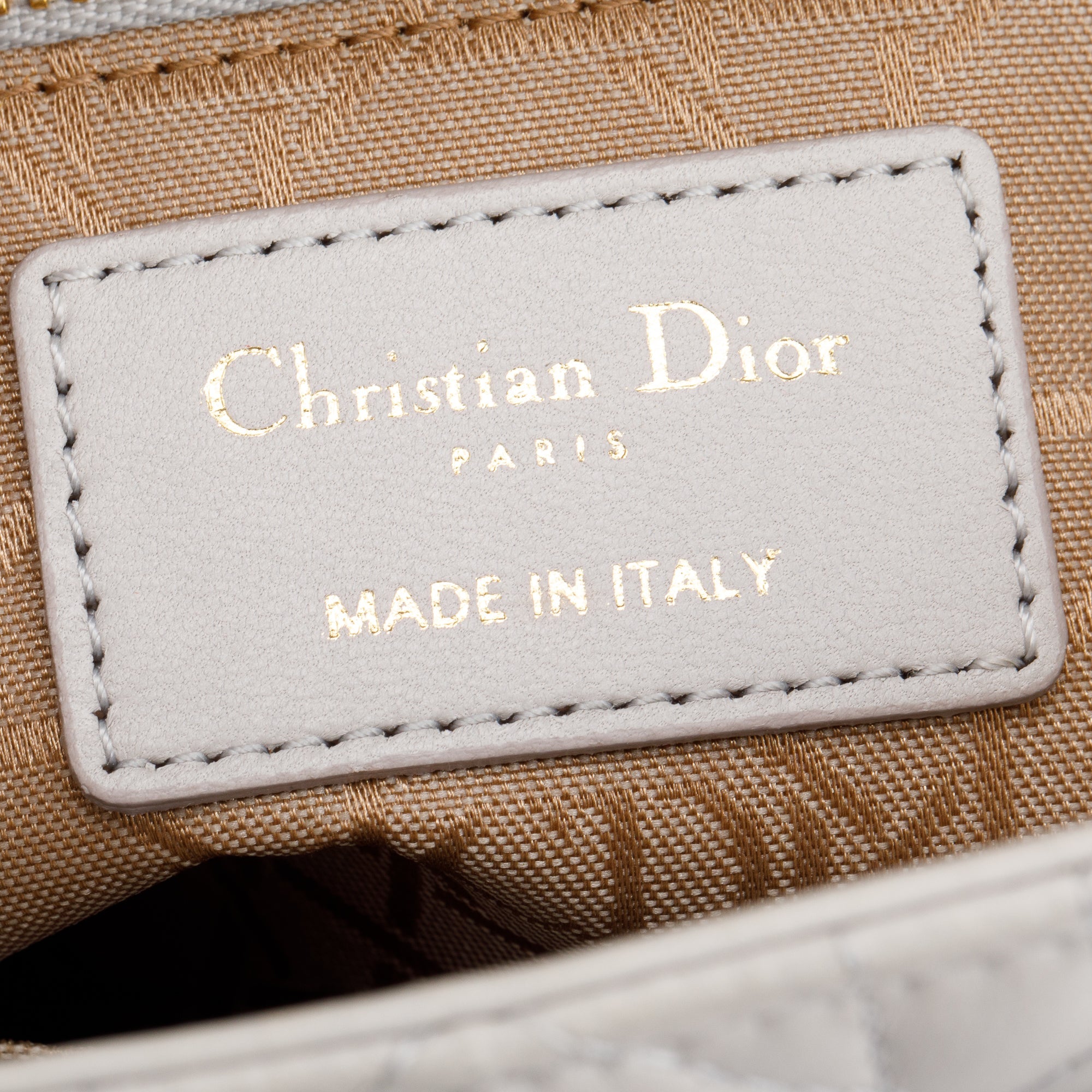 Christian Dior Grey Cannage Lambskin Leather Small Lady Dior Bag