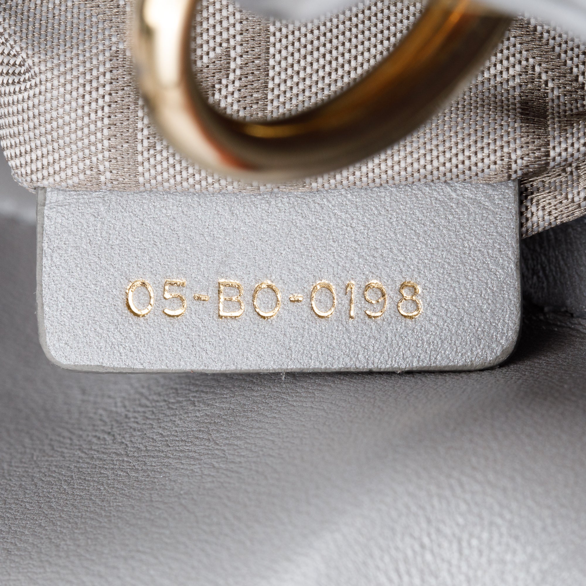 Christian Dior Grey Cannage Leather Mini Lady Dior Bag w/ Strap