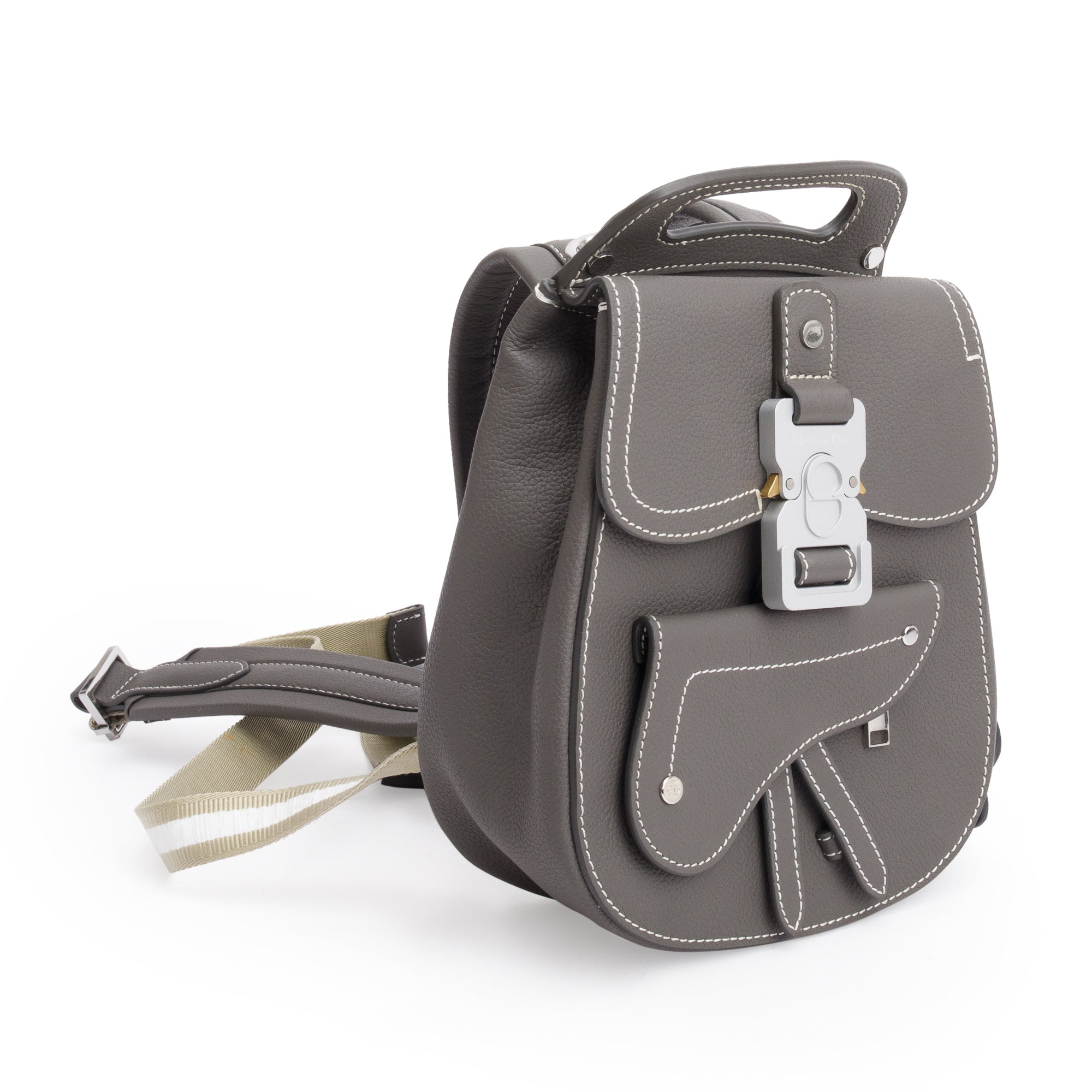 dior mini gallop backpack Christian Dior Grey Leather Mini Gallop Backpack w/ Box – OLIVER'S