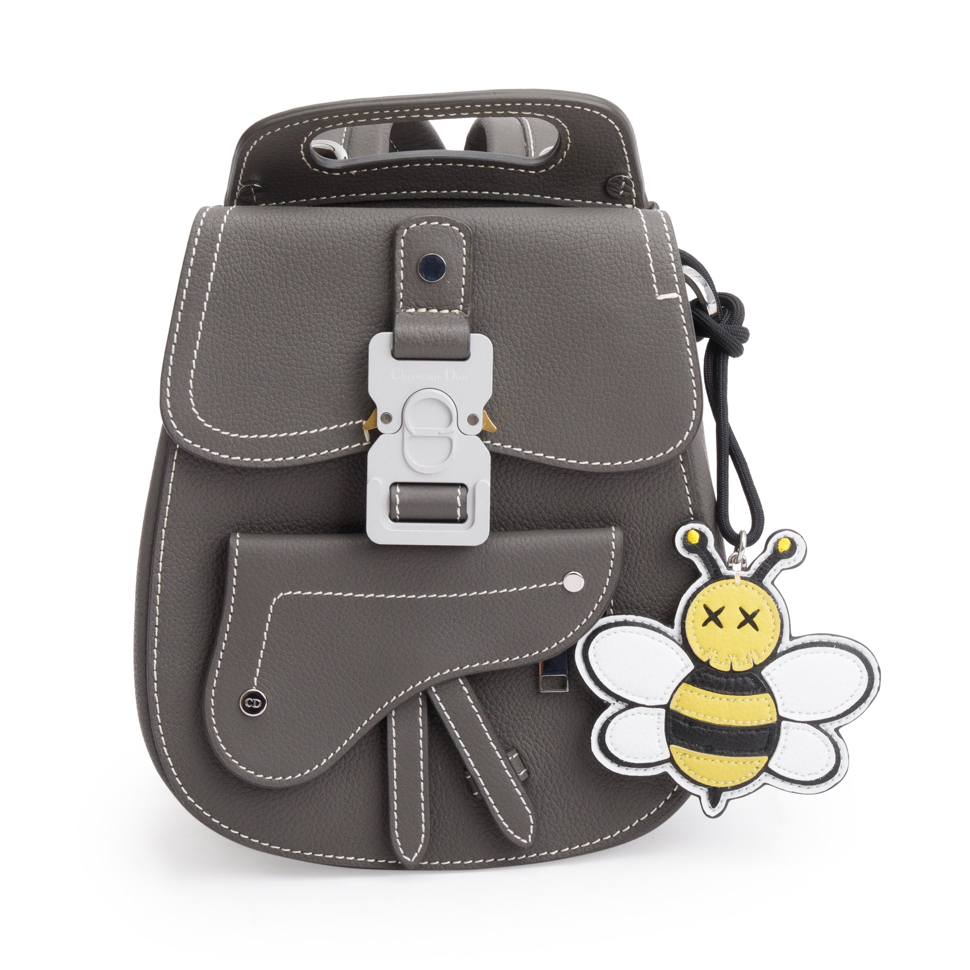 Christian Dior Grey Leather Mini Gallop Backpack w/ Box