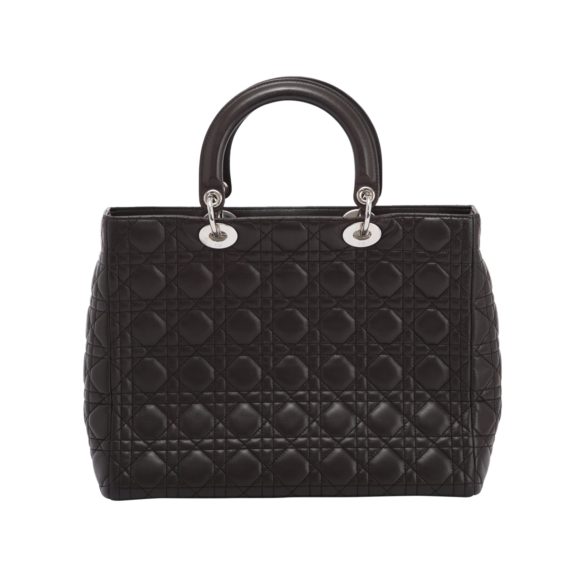 Christian Dior Large Leather Lady Dior Bag w/ Strap