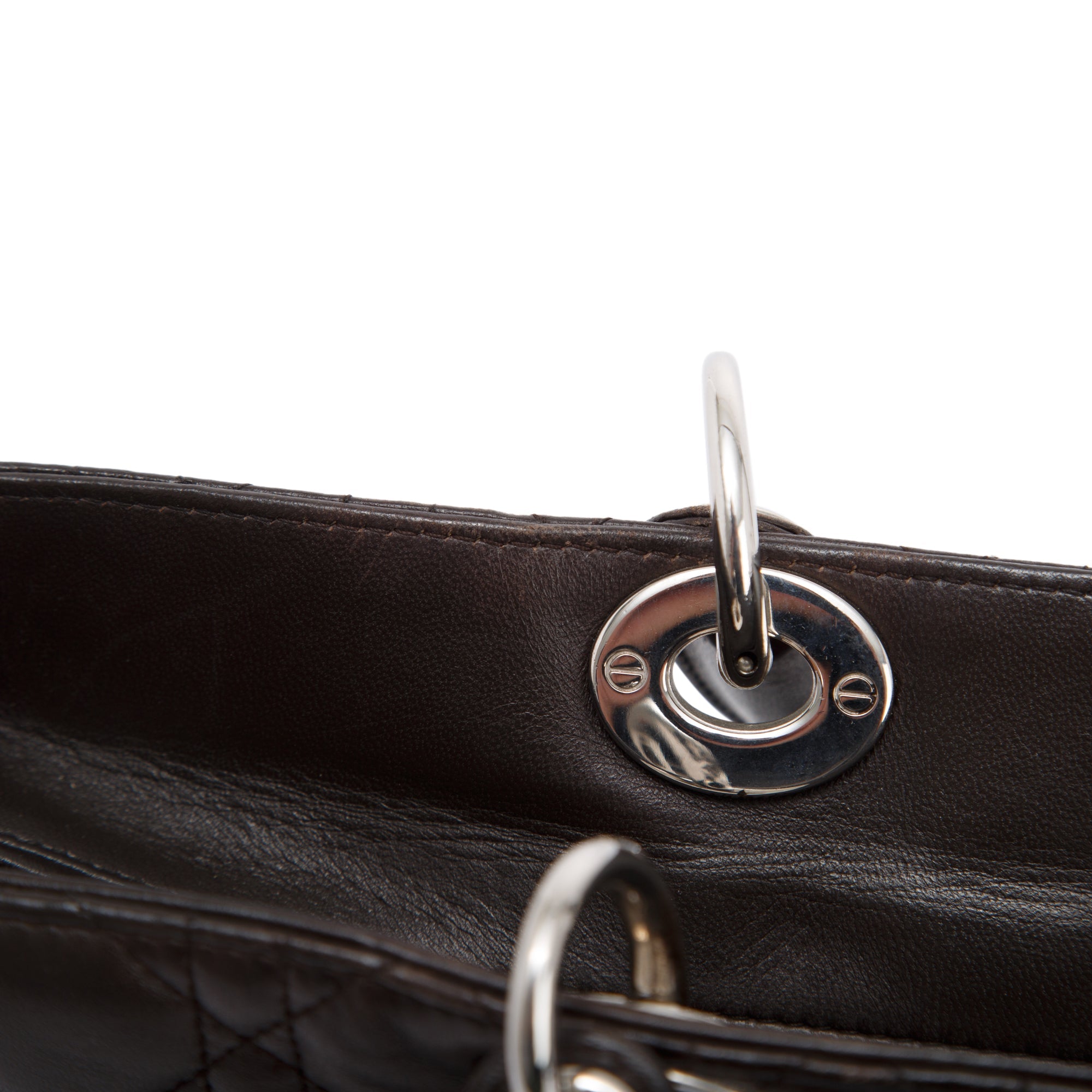 Christian Dior Large Leather Lady Dior Bag w/ Strap