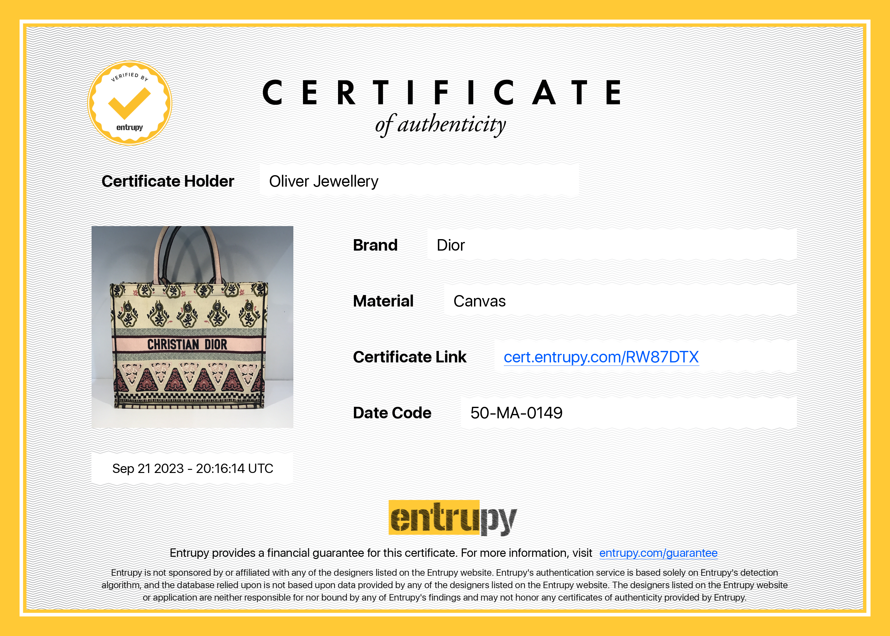 Christian Dior Large Multicolor Embroidered Geometric Canvas Book Tote w/ Box