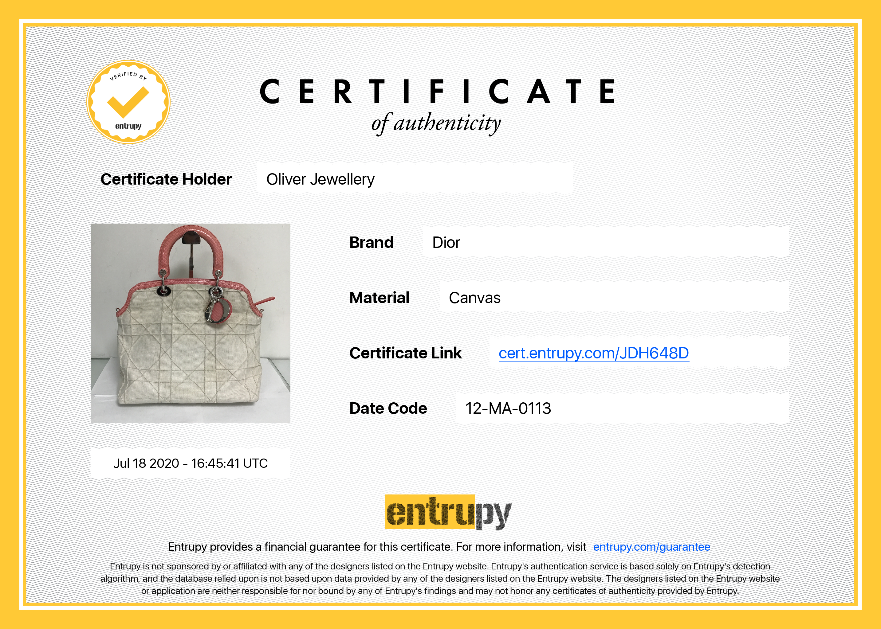 Christian Dior Limited Edition Canvas and Python Granville Bag